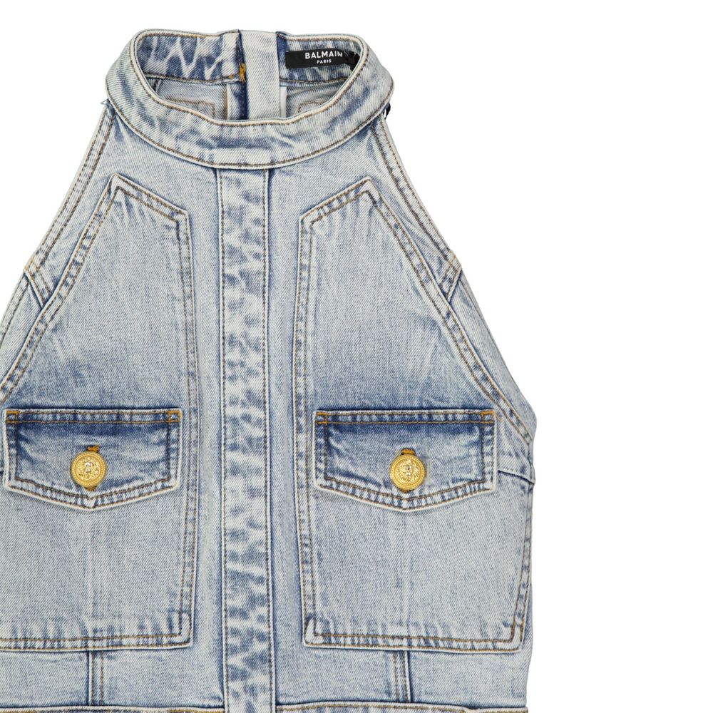 Mini-robe en jean Balmain