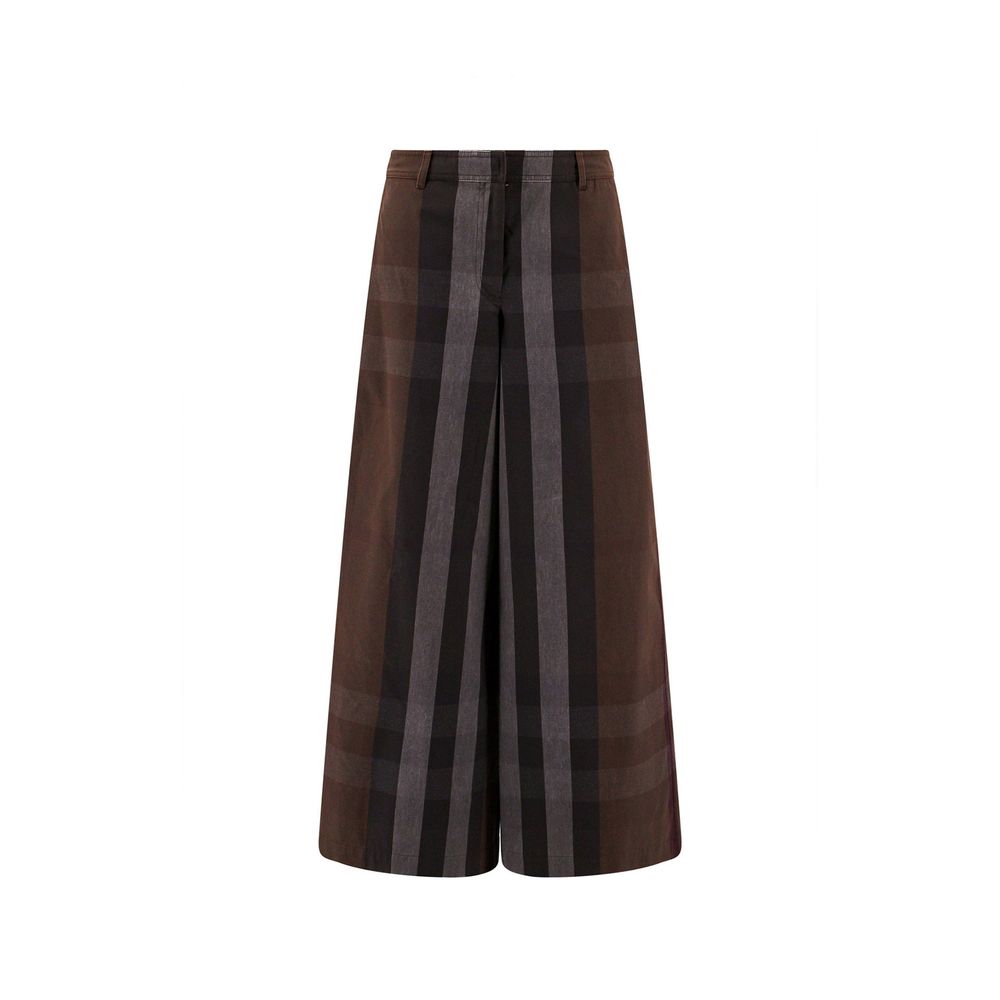 Pantalon large en toile à carreaux Burberry