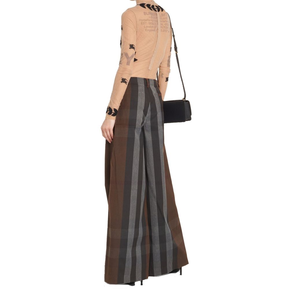 Pantalon large en toile à carreaux Burberry