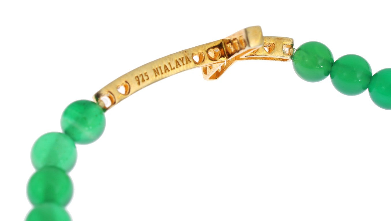 Bracelet Nialaya en argent 925 avec croix en or et zircone cubique