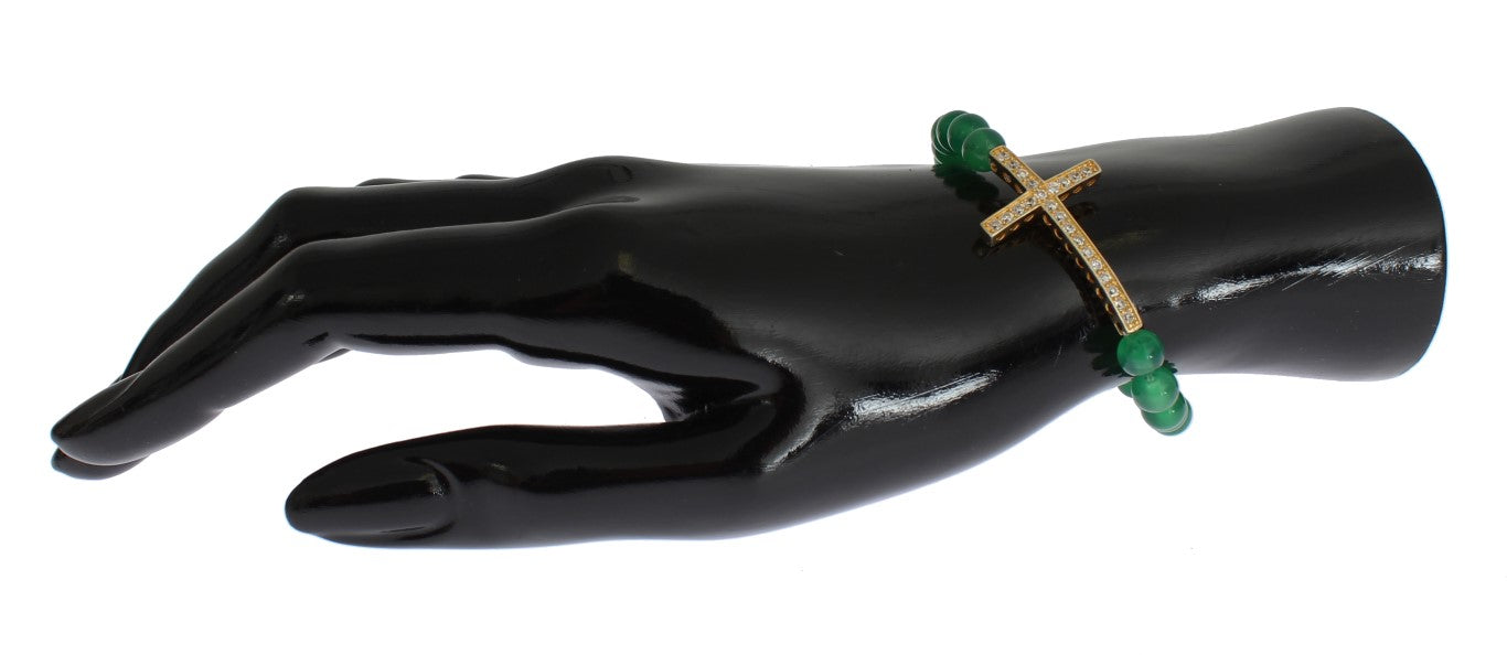 Bracelet Nialaya en argent 925 avec croix en or et zircone cubique