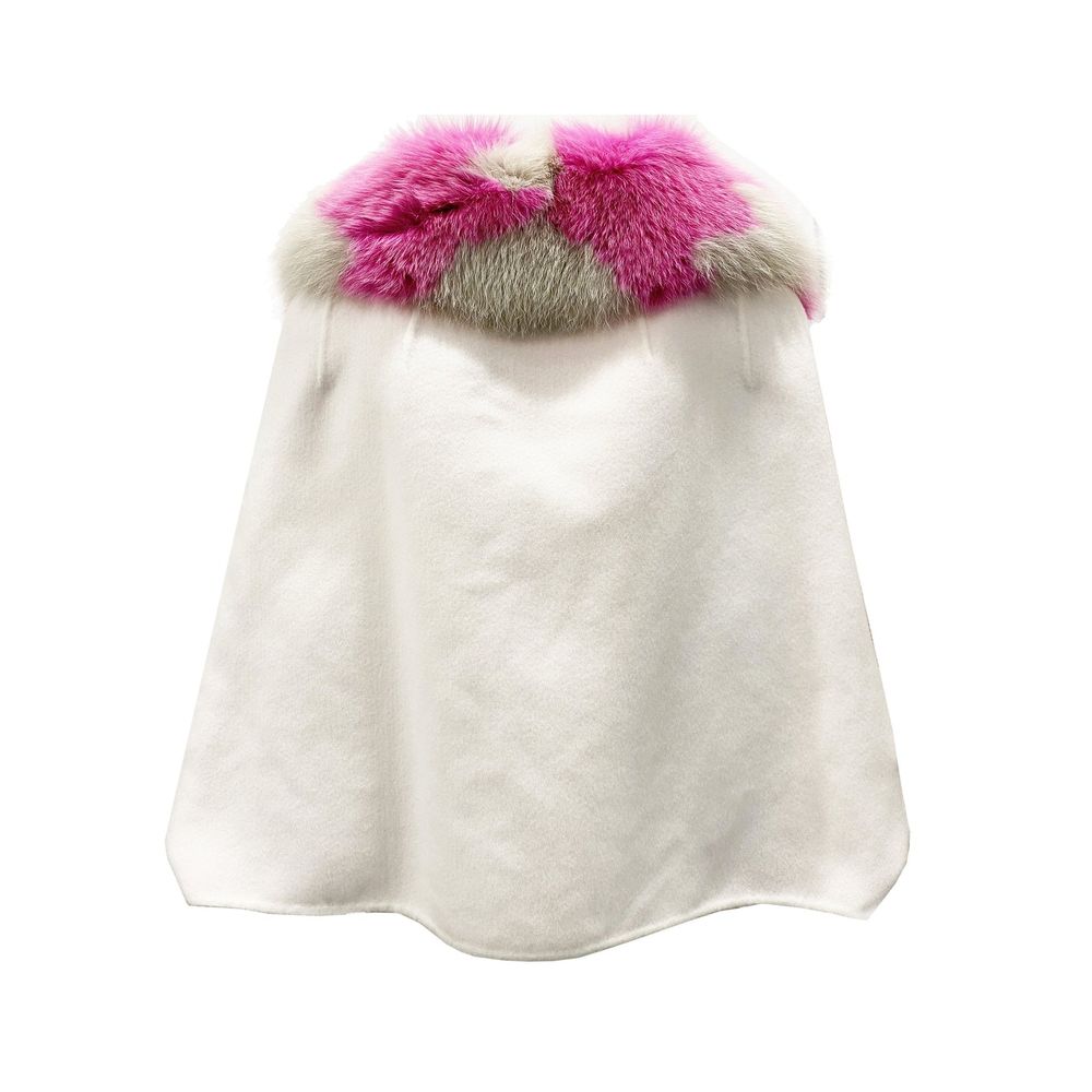 Veste cape en cachemire avec col en fourrure Fendi