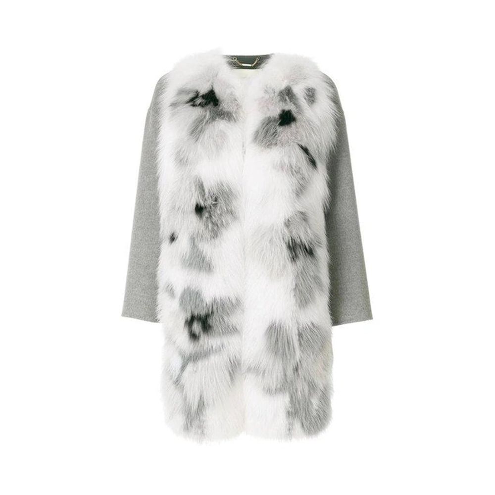 Manteau en cachemire avec bordure en fourrure Fendi