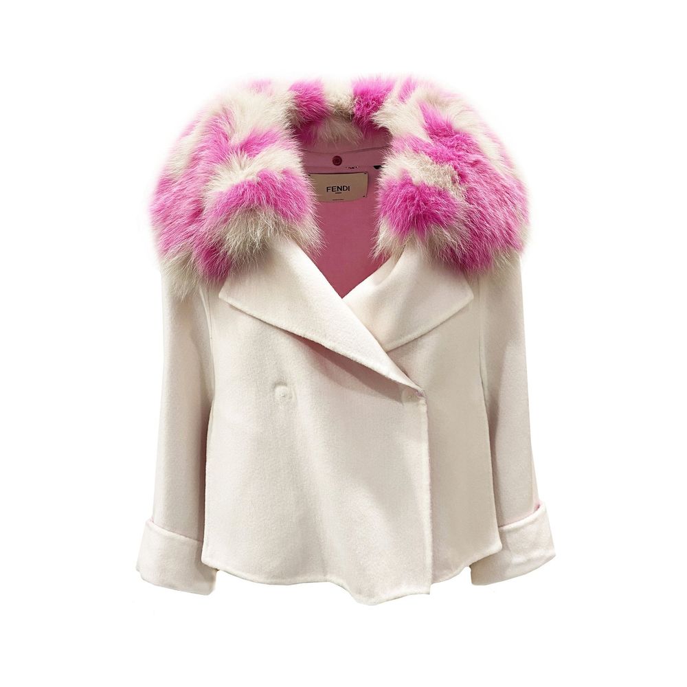 Veste cape en cachemire avec col en fourrure Fendi