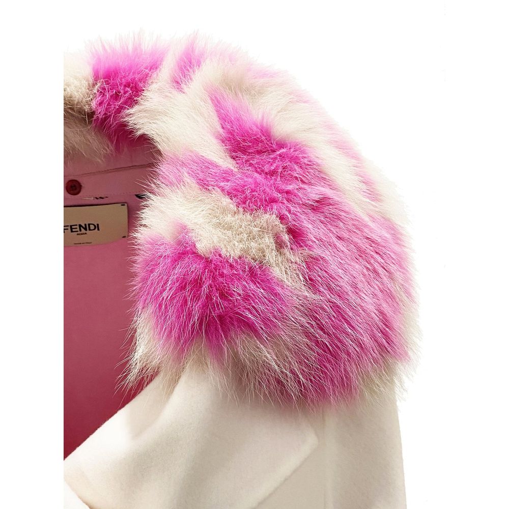 Veste cape en cachemire avec col en fourrure Fendi