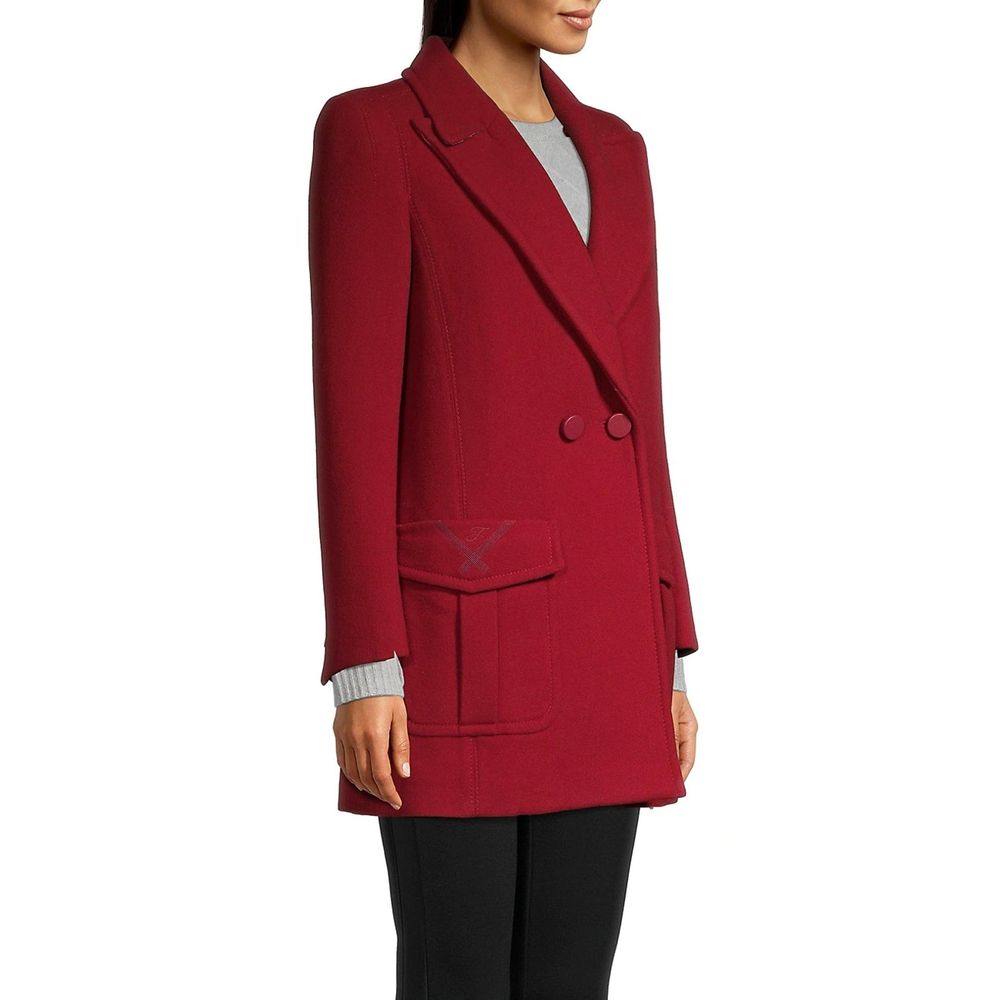 Manteau en laine à col en fourrure Fendi