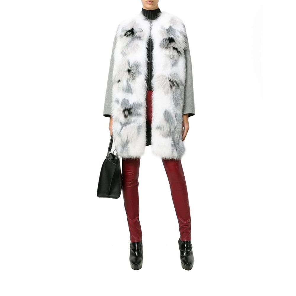 Manteau en cachemire avec bordure en fourrure Fendi