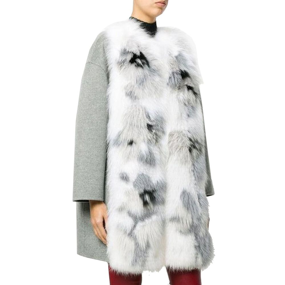 Manteau en cachemire avec bordure en fourrure Fendi