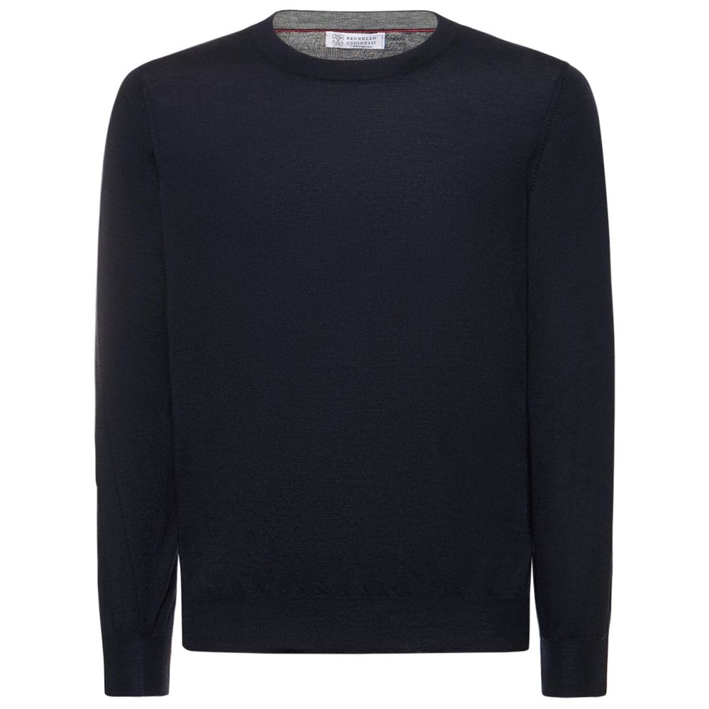 Brunello Cucinelli Pull Homme Cachemire Bleu