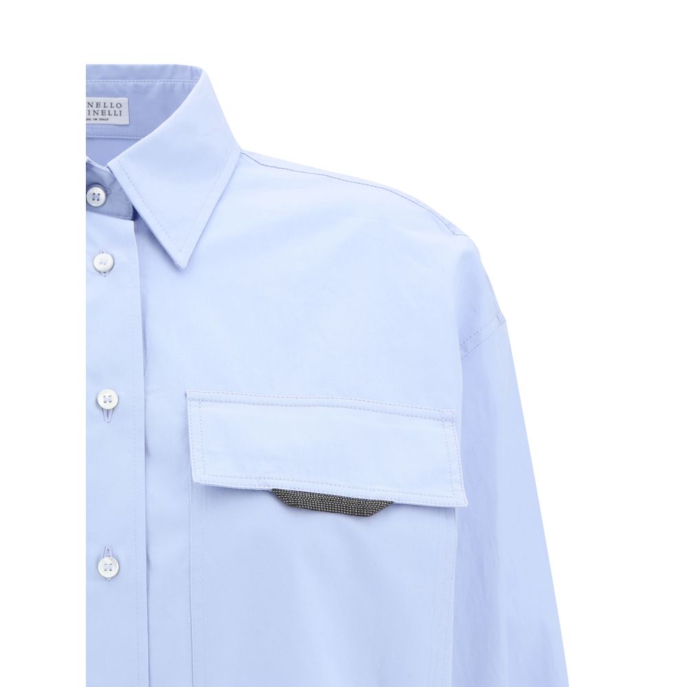 Chemise Brunello Cucinelli avec détail bijou emblématique