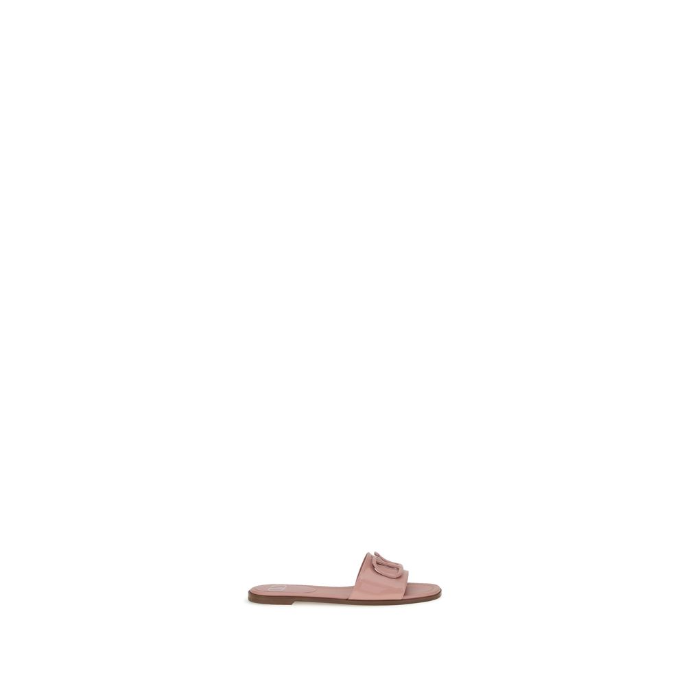 Valentino Garavani Sandales à glissière en cuir verni VLogo