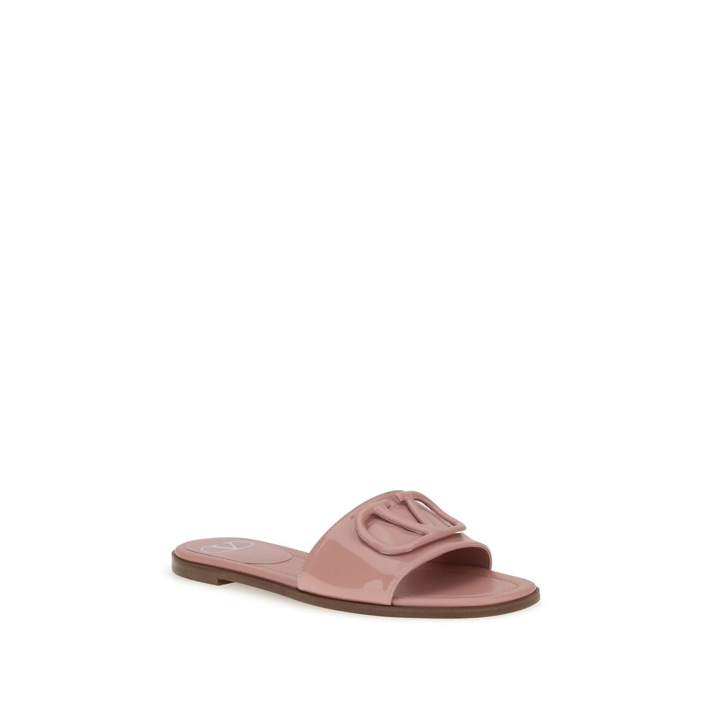 Valentino Garavani Sandales à glissière en cuir verni VLogo