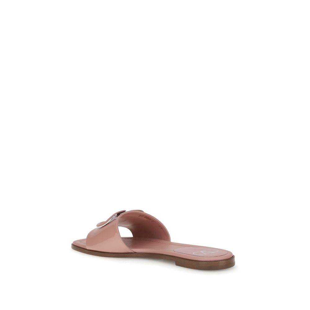 Valentino Garavani Sandales à glissière en cuir verni VLogo