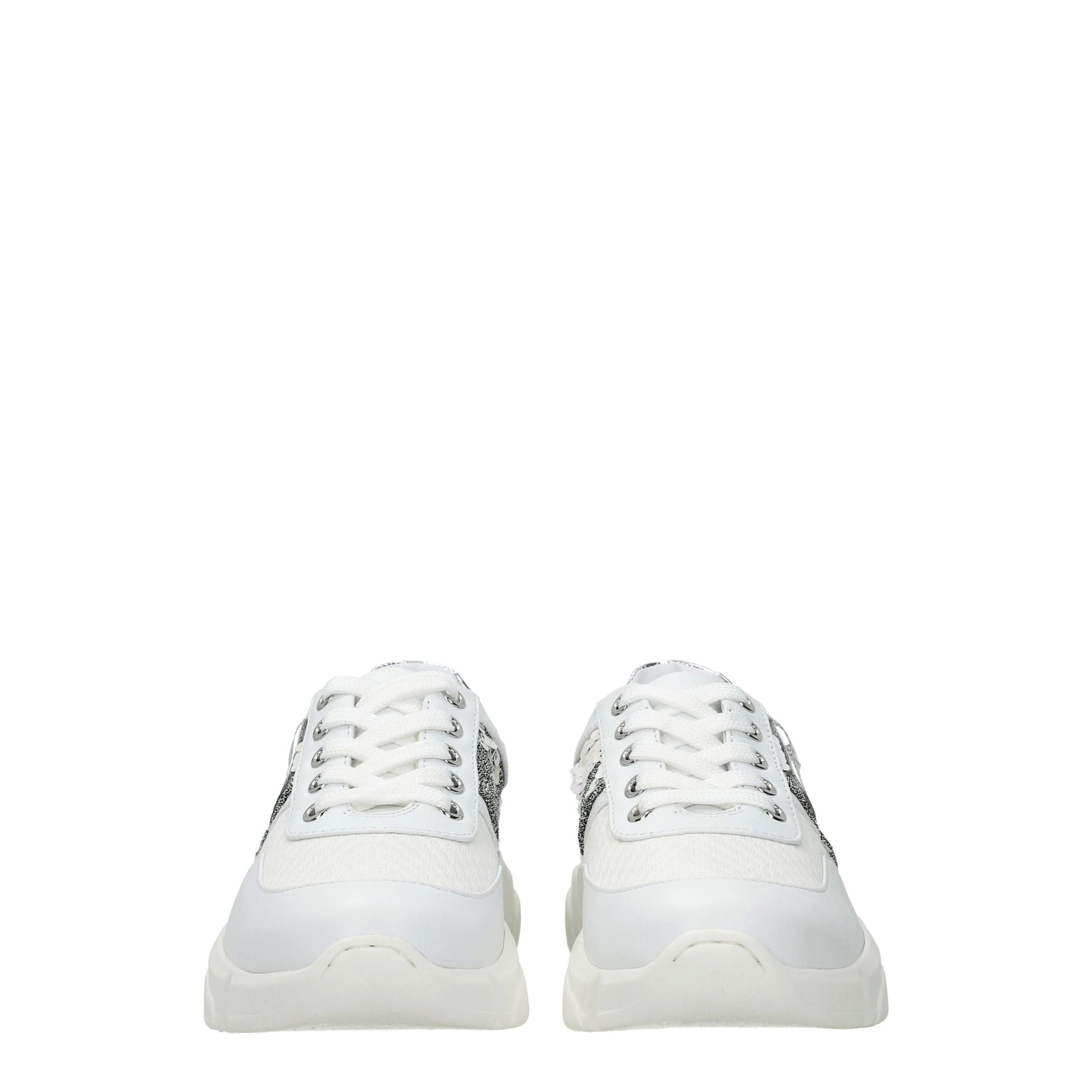Baskets épaisses en tissu blanc Love Moschino