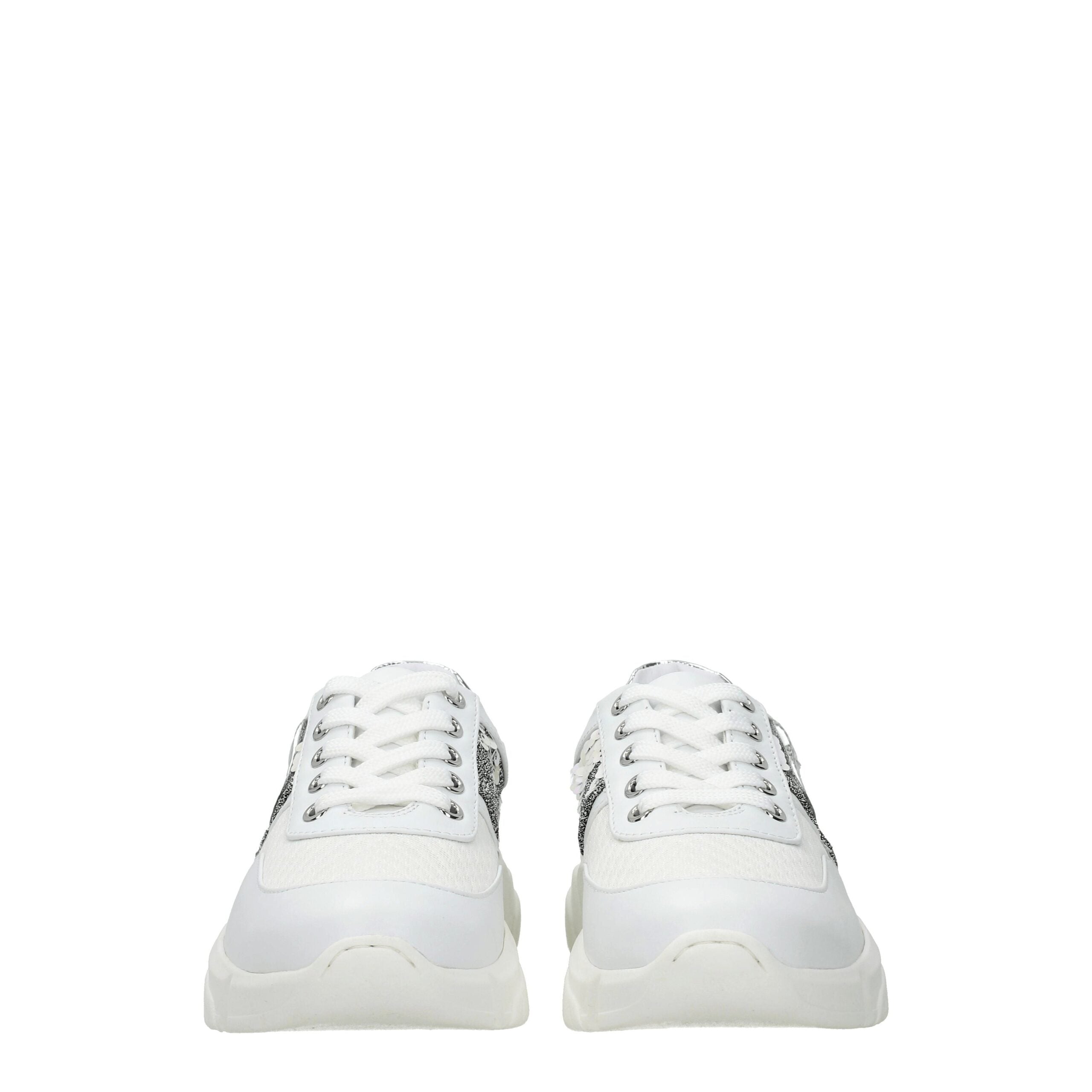 Baskets épaisses en tissu blanc Love Moschino
