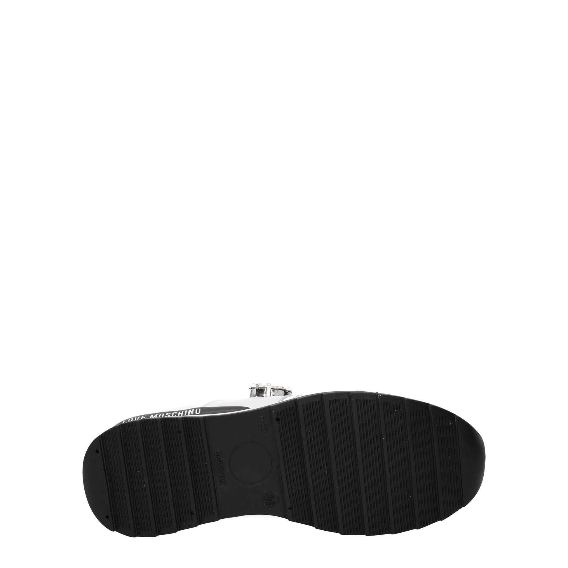 Baskets basses en cuir blanc Love Moschino