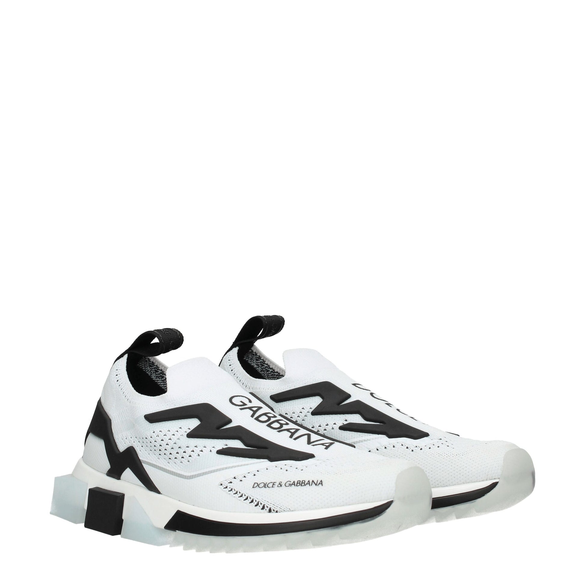 Baskets de sport en tissu blanc Dolce &amp; Gabbana