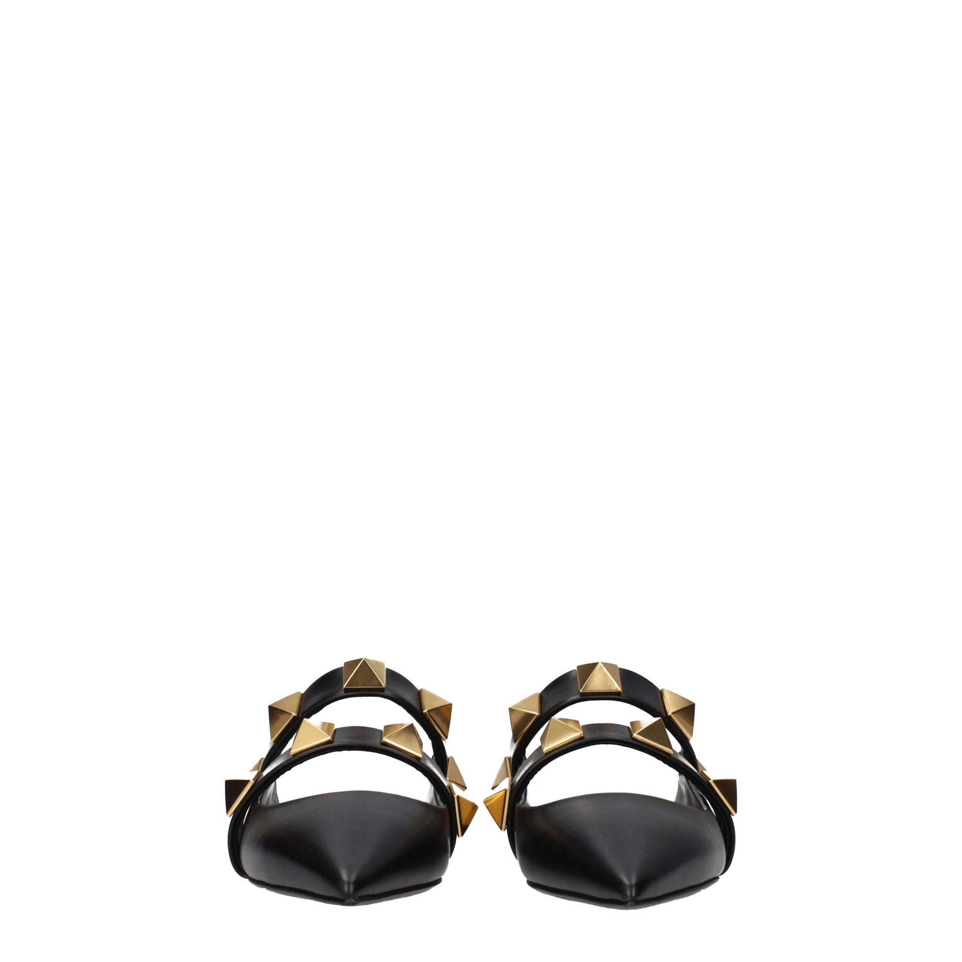 Sandale en cuir noir Valentino Garavani