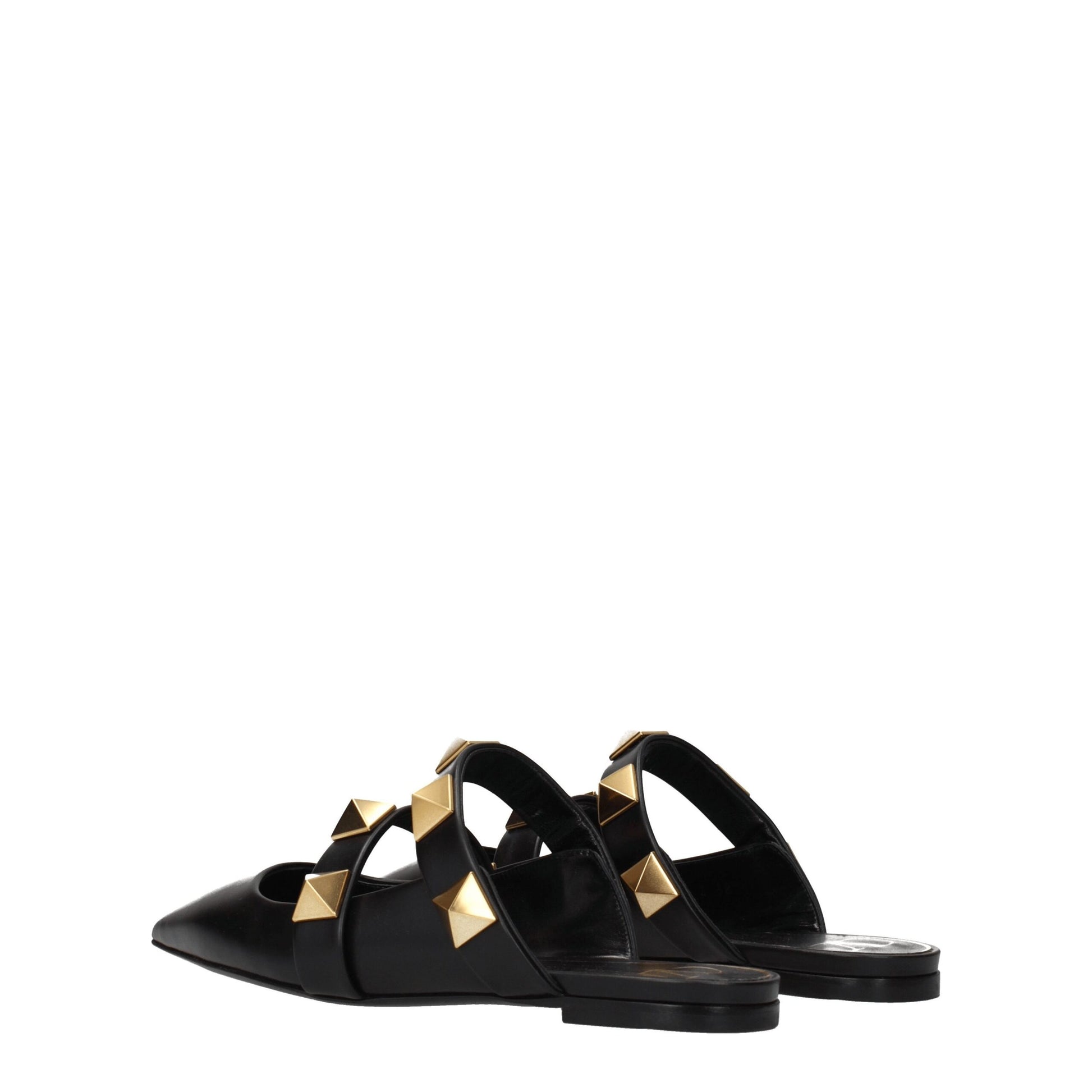 Sandale en cuir noir Valentino Garavani