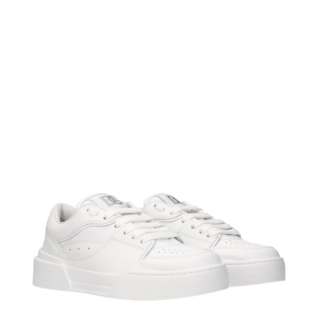 Baskets basses en cuir blanc Dolce &amp; Gabbana