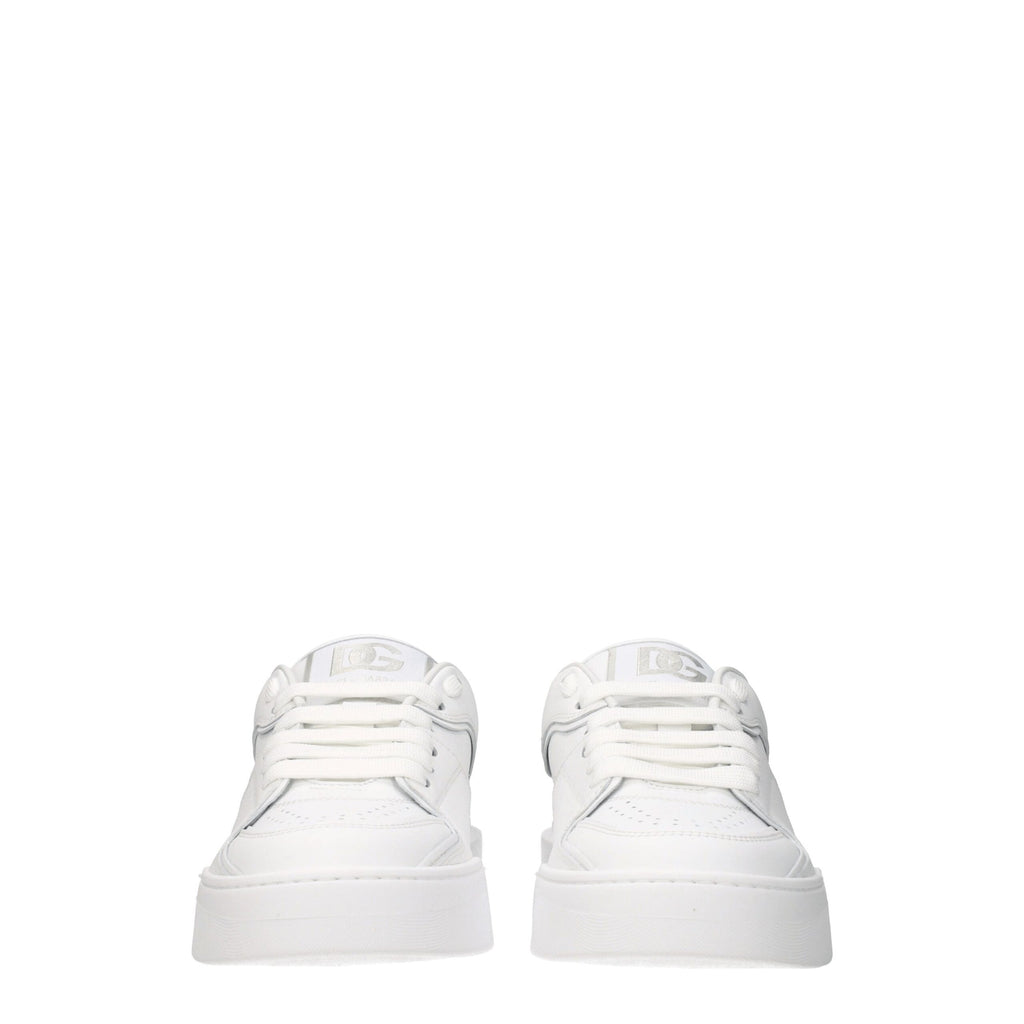 Baskets basses en cuir blanc Dolce &amp; Gabbana