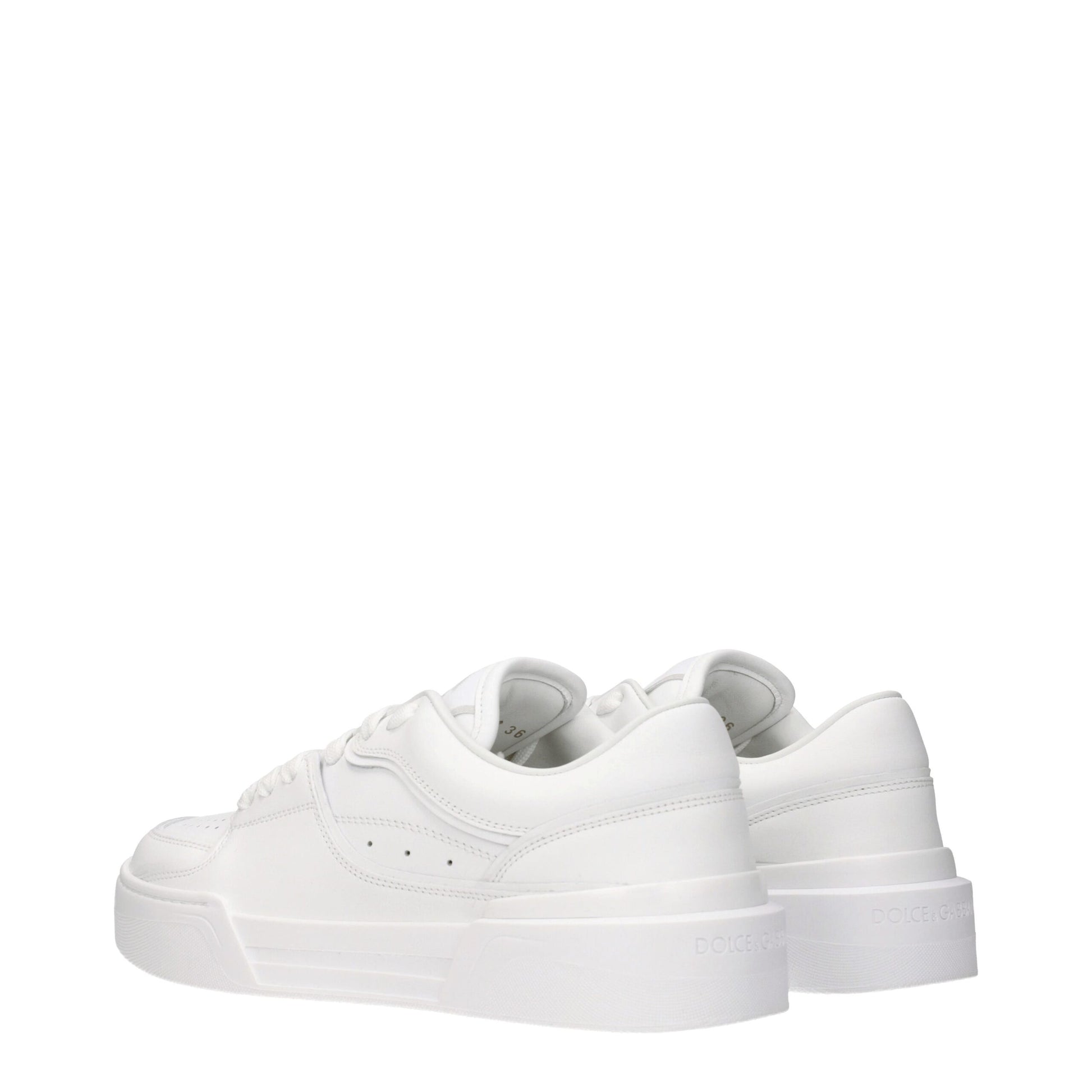 Baskets basses en cuir blanc Dolce &amp; Gabbana