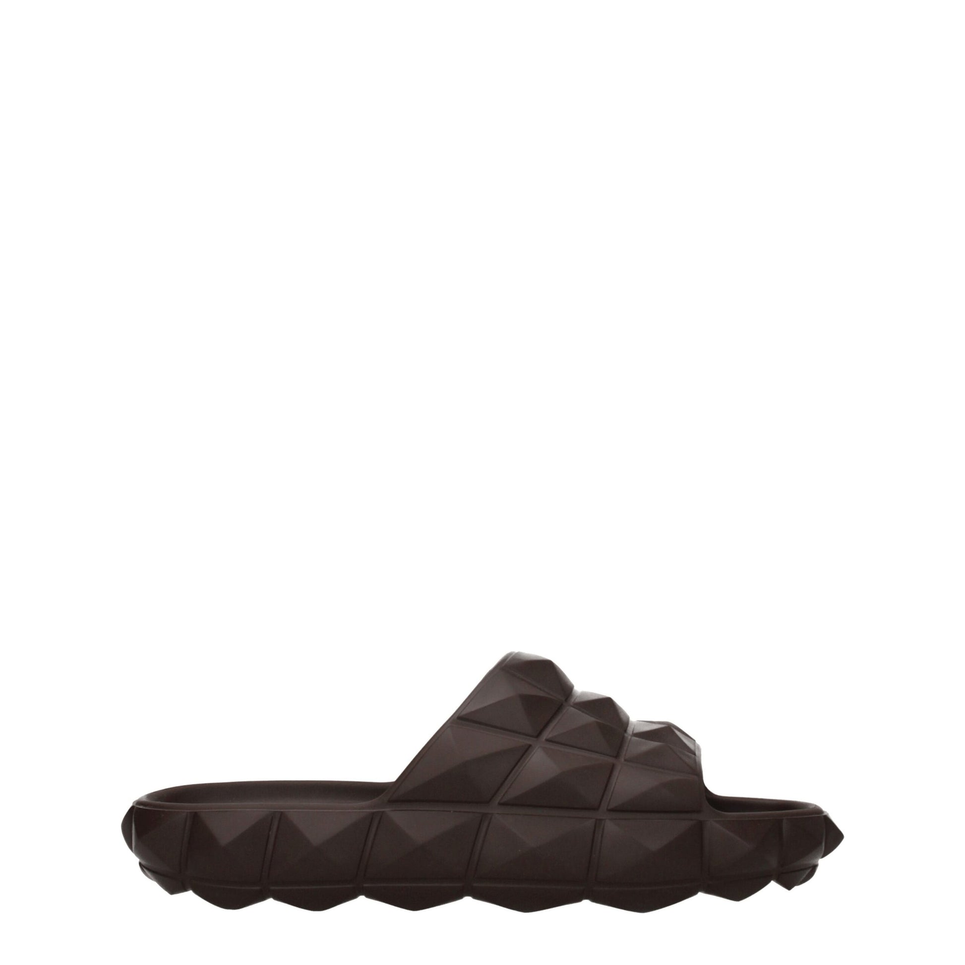 Sandales chaussons en coton marron Valentino Garavani