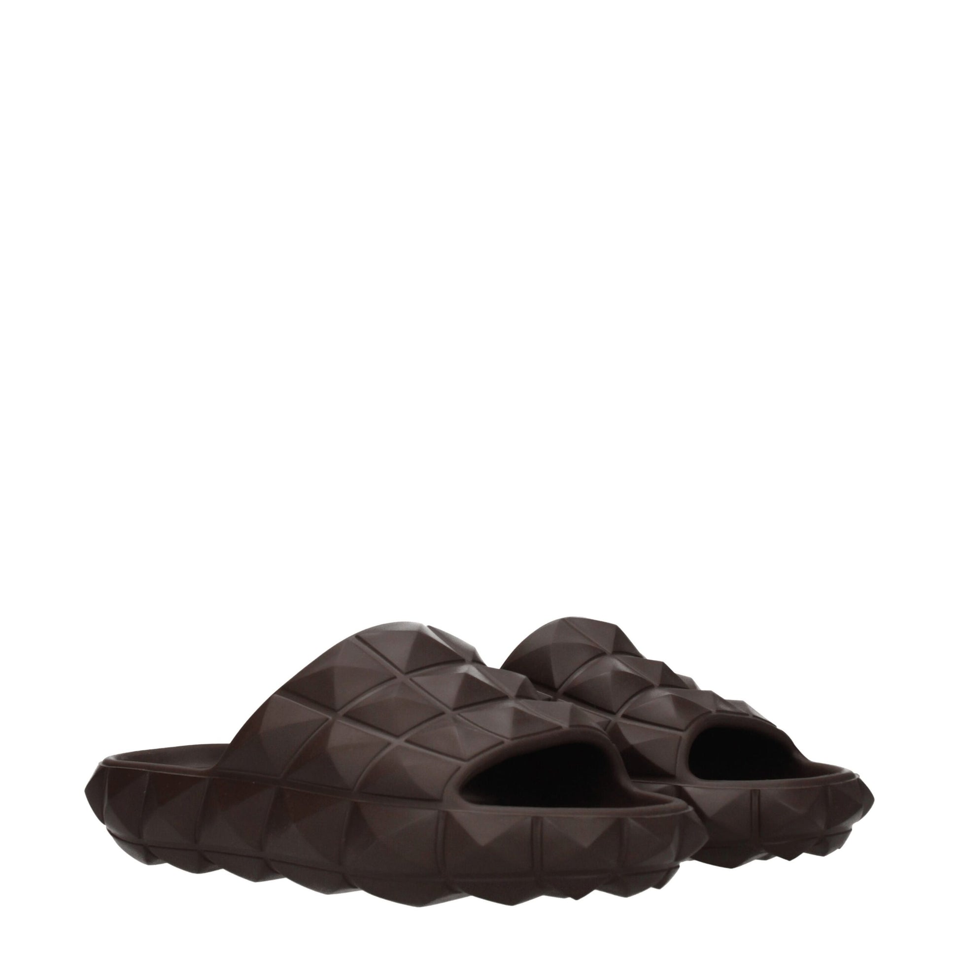 Sandales chaussons en coton marron Valentino Garavani