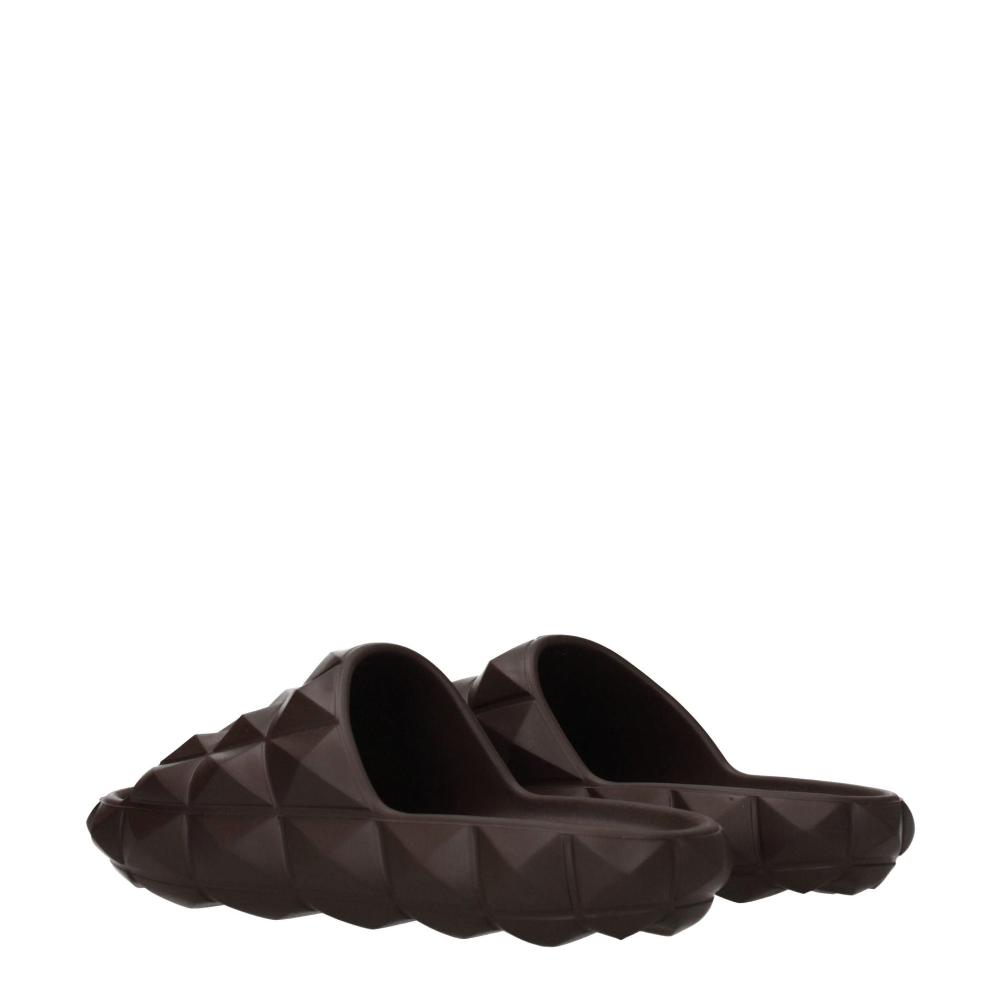 Sandales chaussons en coton marron Valentino Garavani