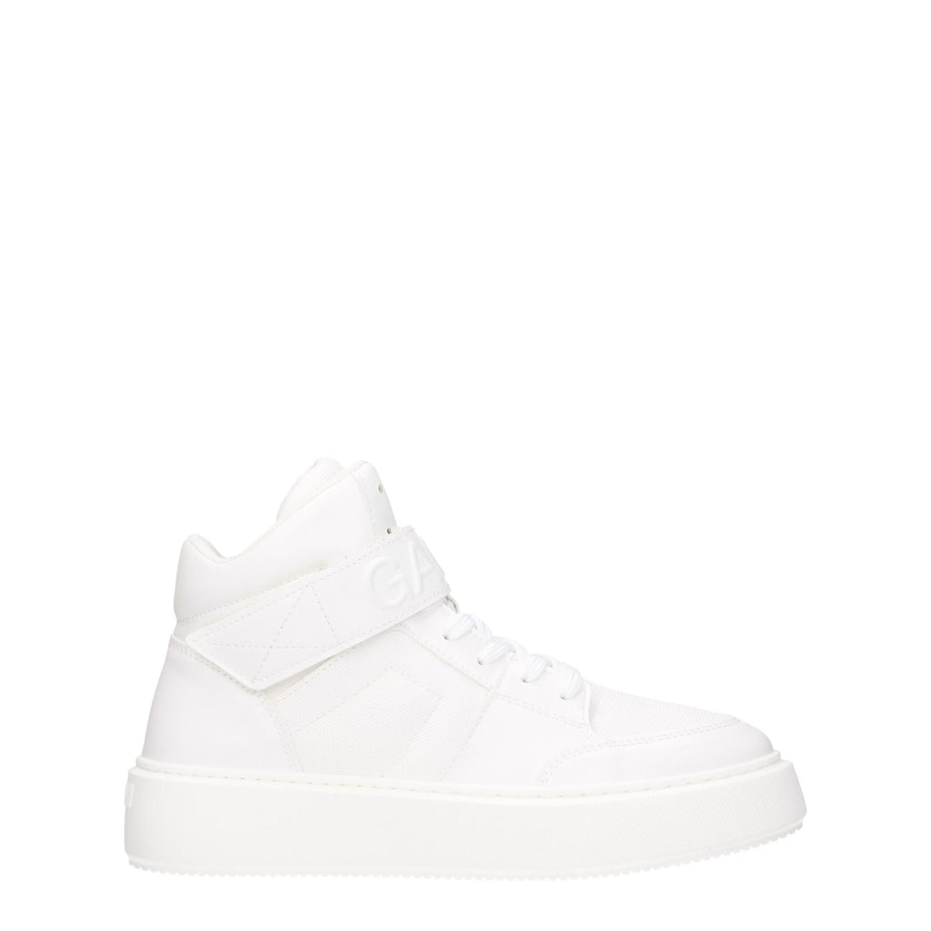 Baskets montantes en cuir blanc Ganni
