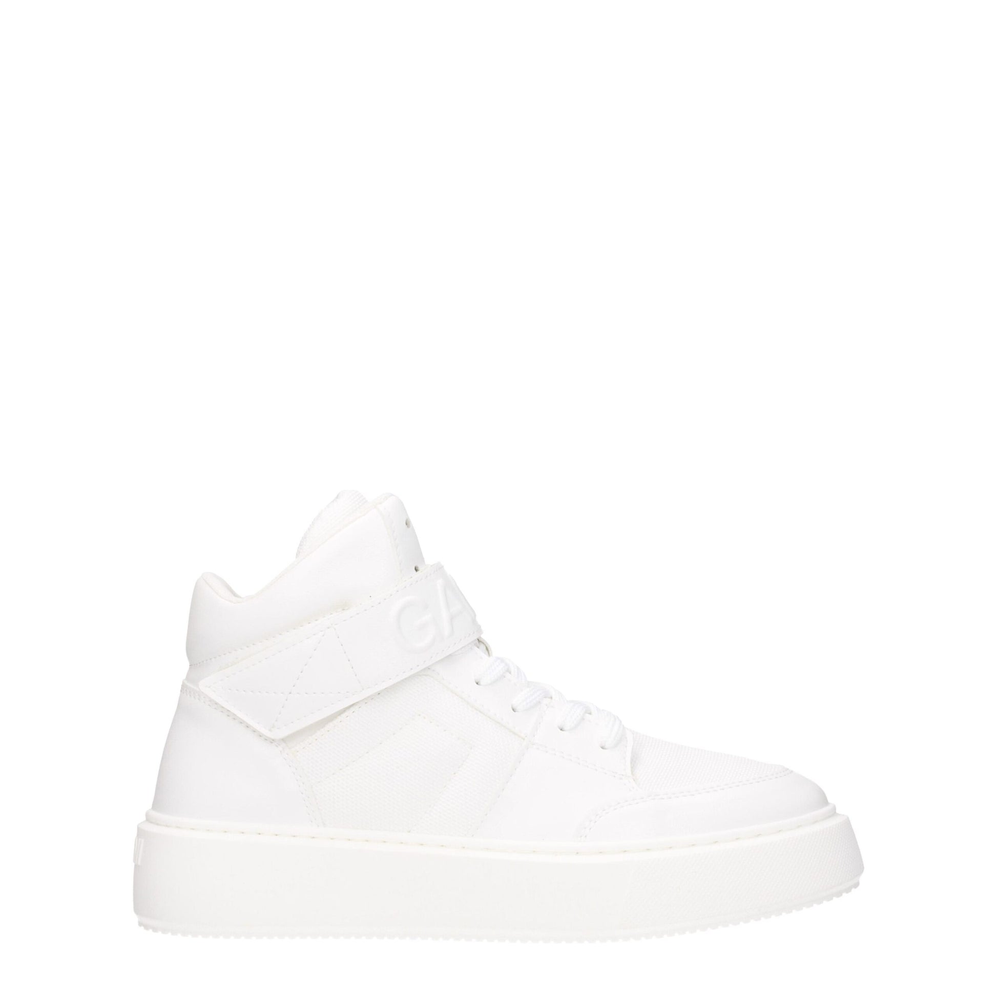 Baskets montantes en cuir blanc Ganni