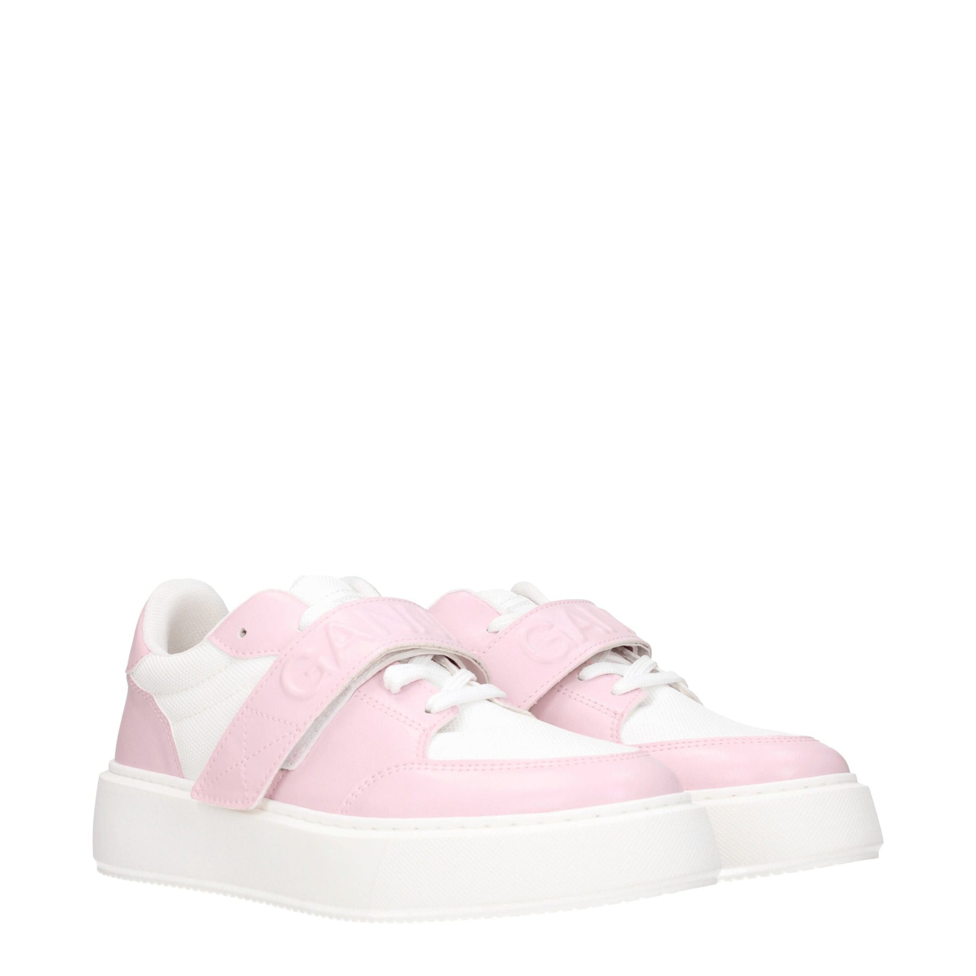 Baskets basses en cuir rose Ganni