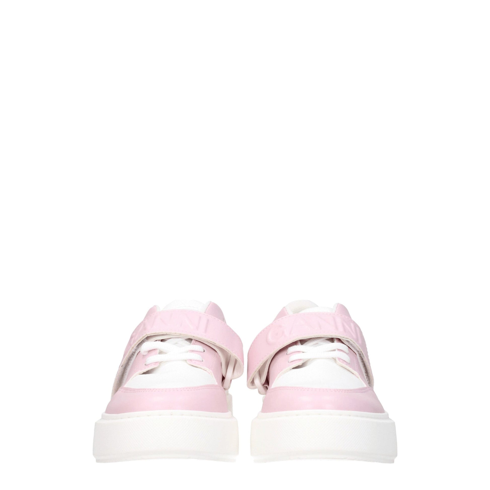 Baskets basses en cuir rose Ganni