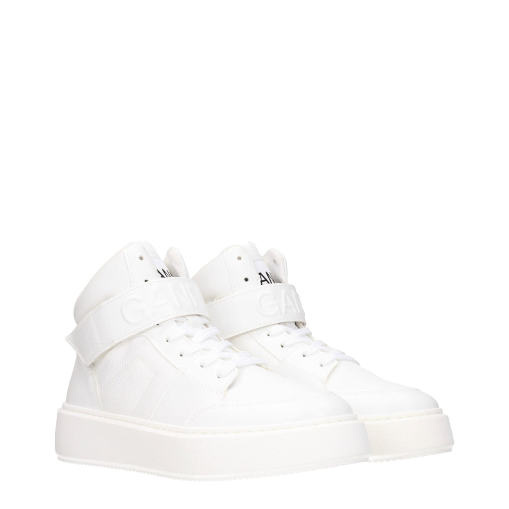 Baskets montantes en cuir blanc Ganni