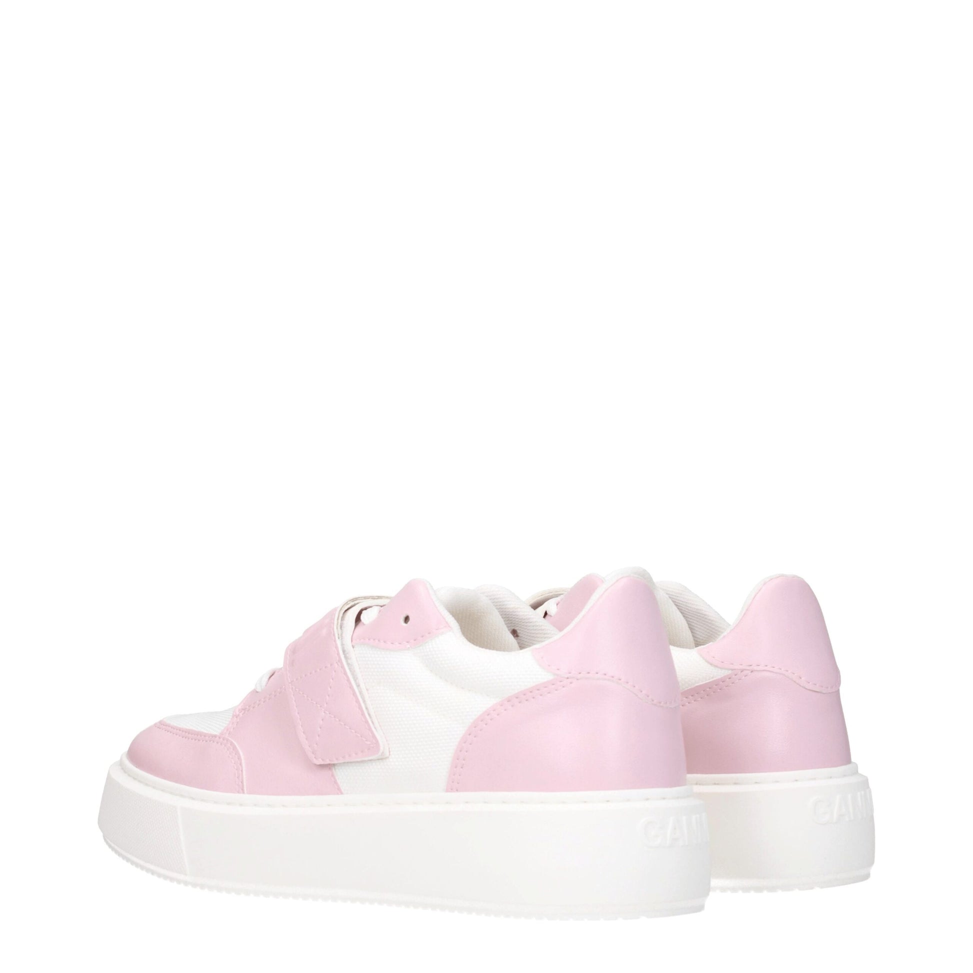 Baskets basses en cuir rose Ganni