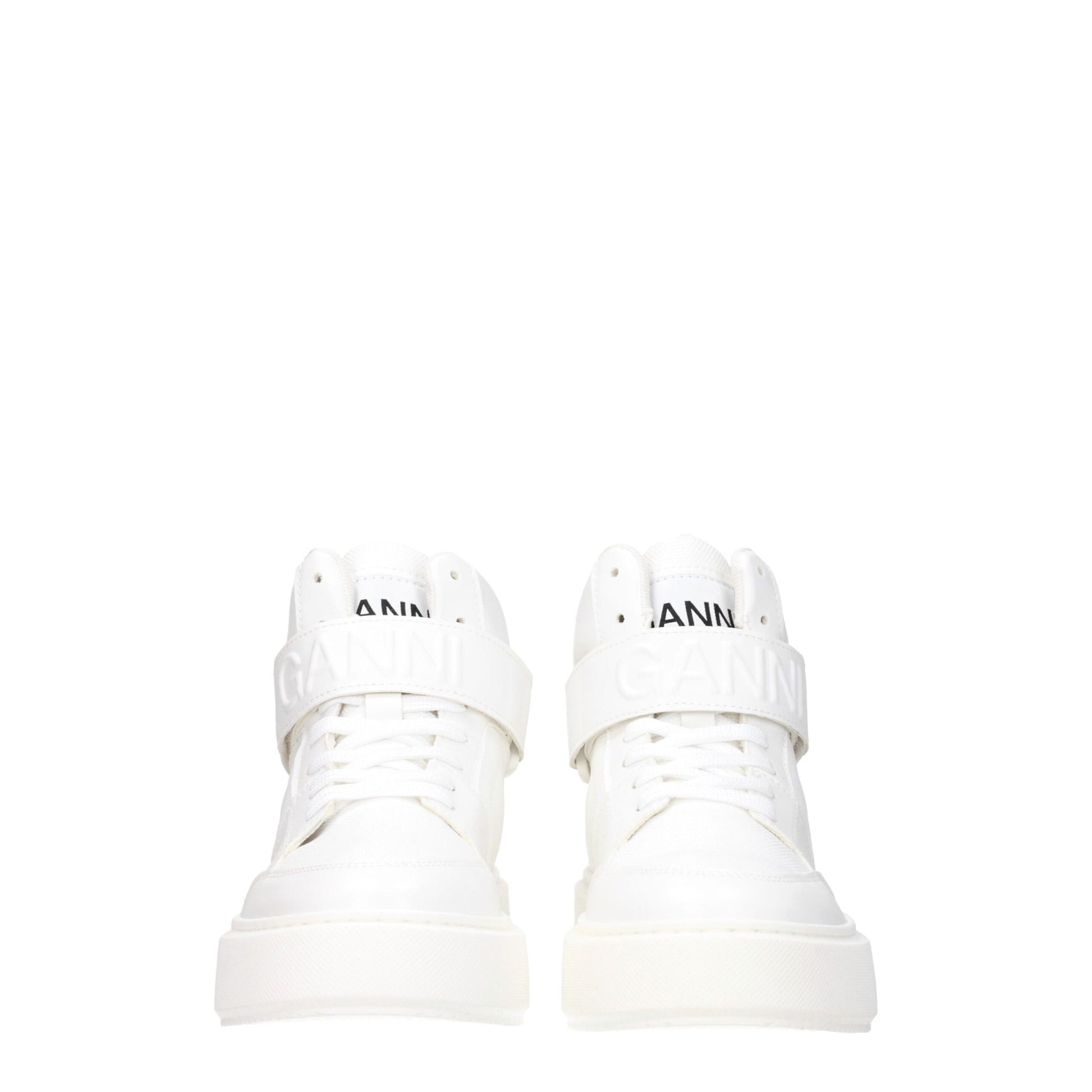 Baskets montantes en cuir blanc Ganni