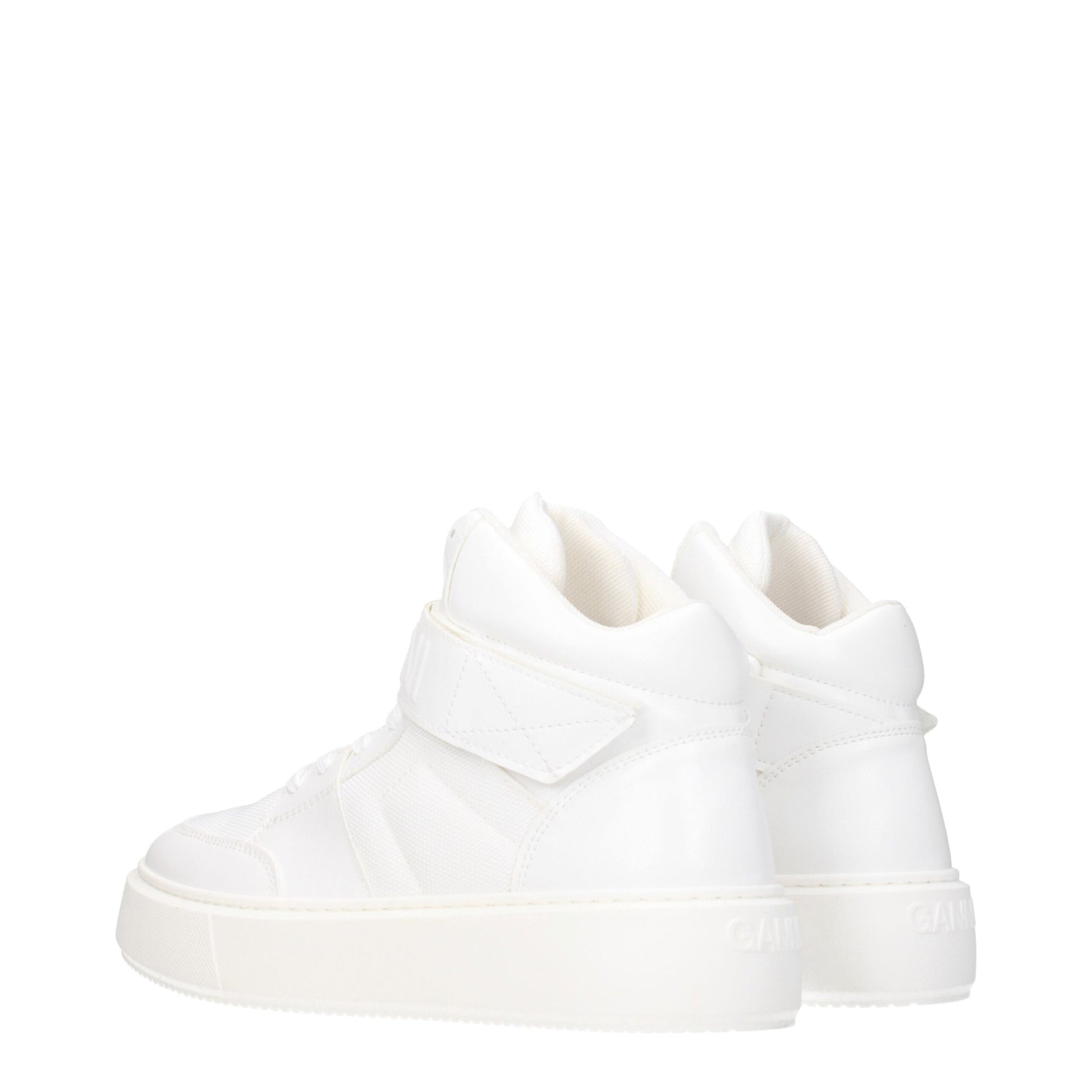 Baskets montantes en cuir blanc Ganni