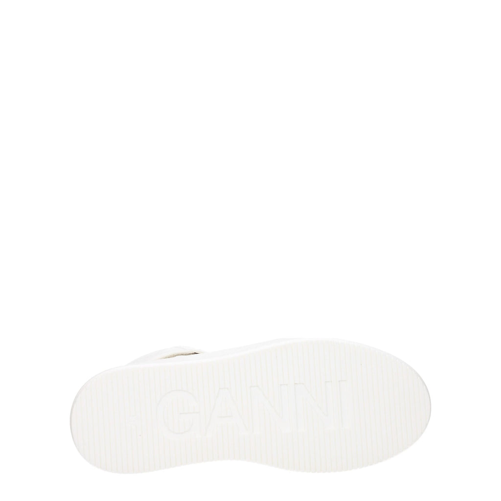 Baskets montantes en cuir blanc Ganni