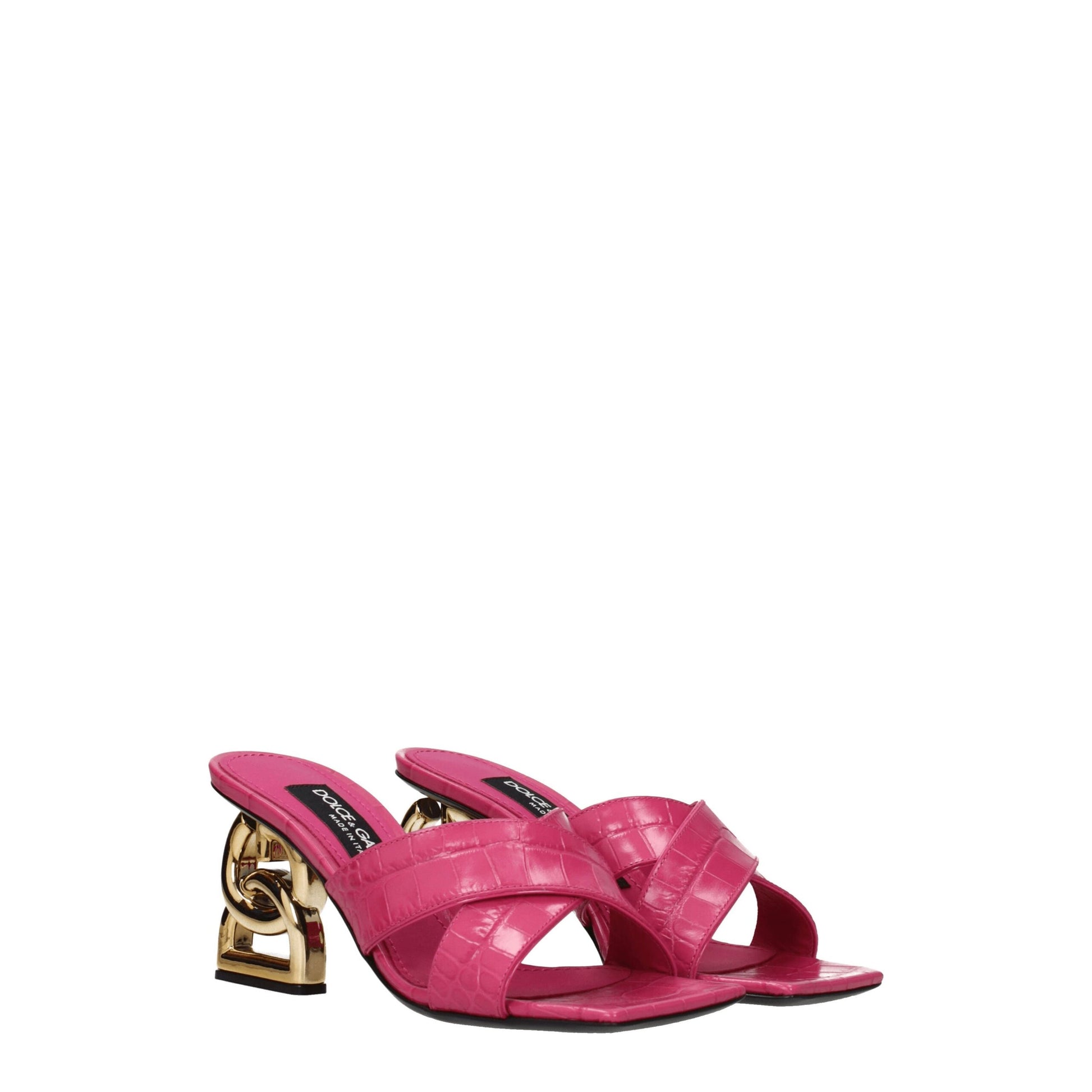 Plateformes en cuir rose Dolce &amp; Gabbana