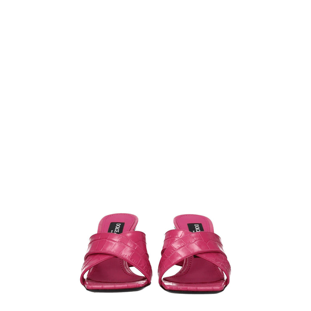 Plateformes en cuir rose Dolce &amp; Gabbana