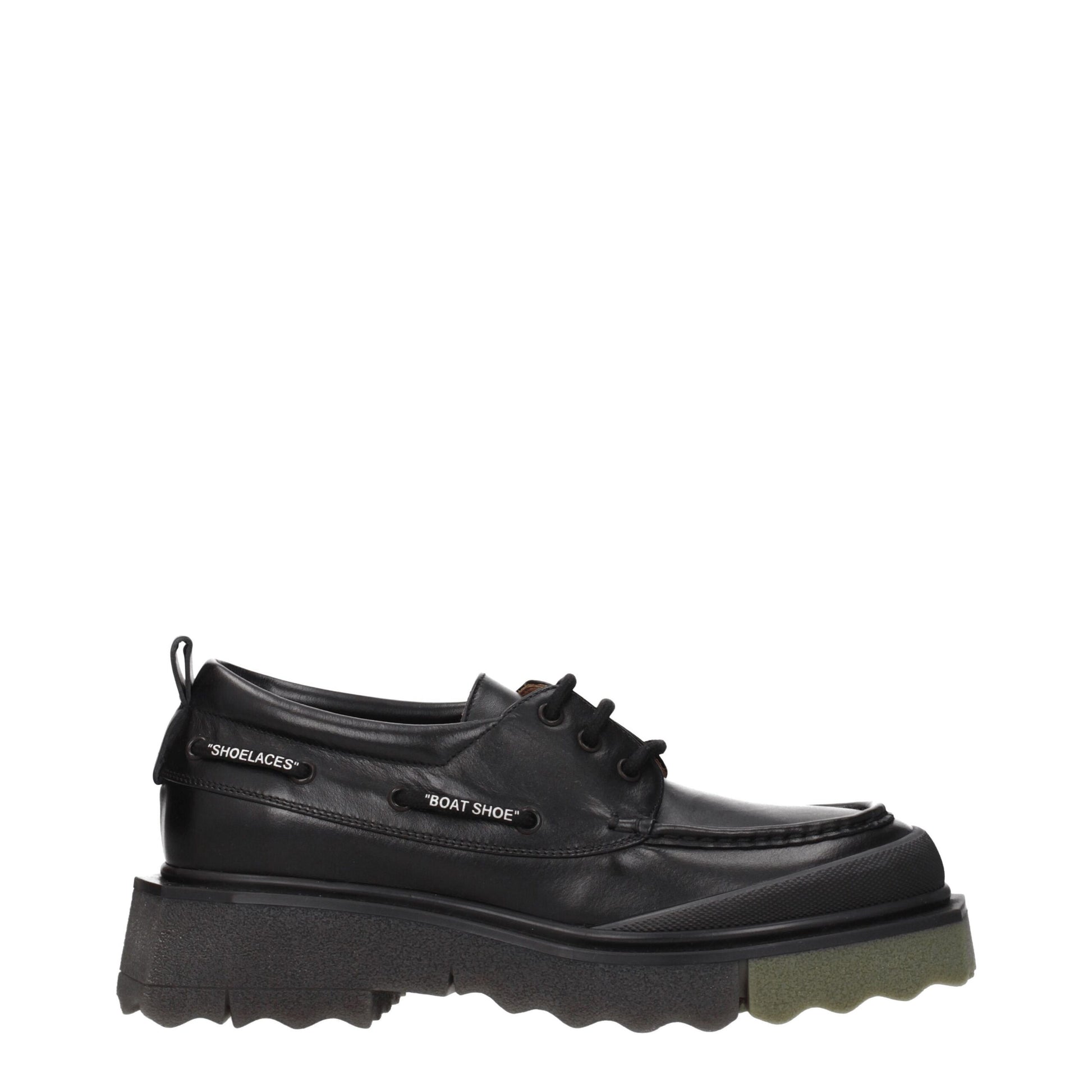 Mocassins à enfiler en cuir noir Off-White