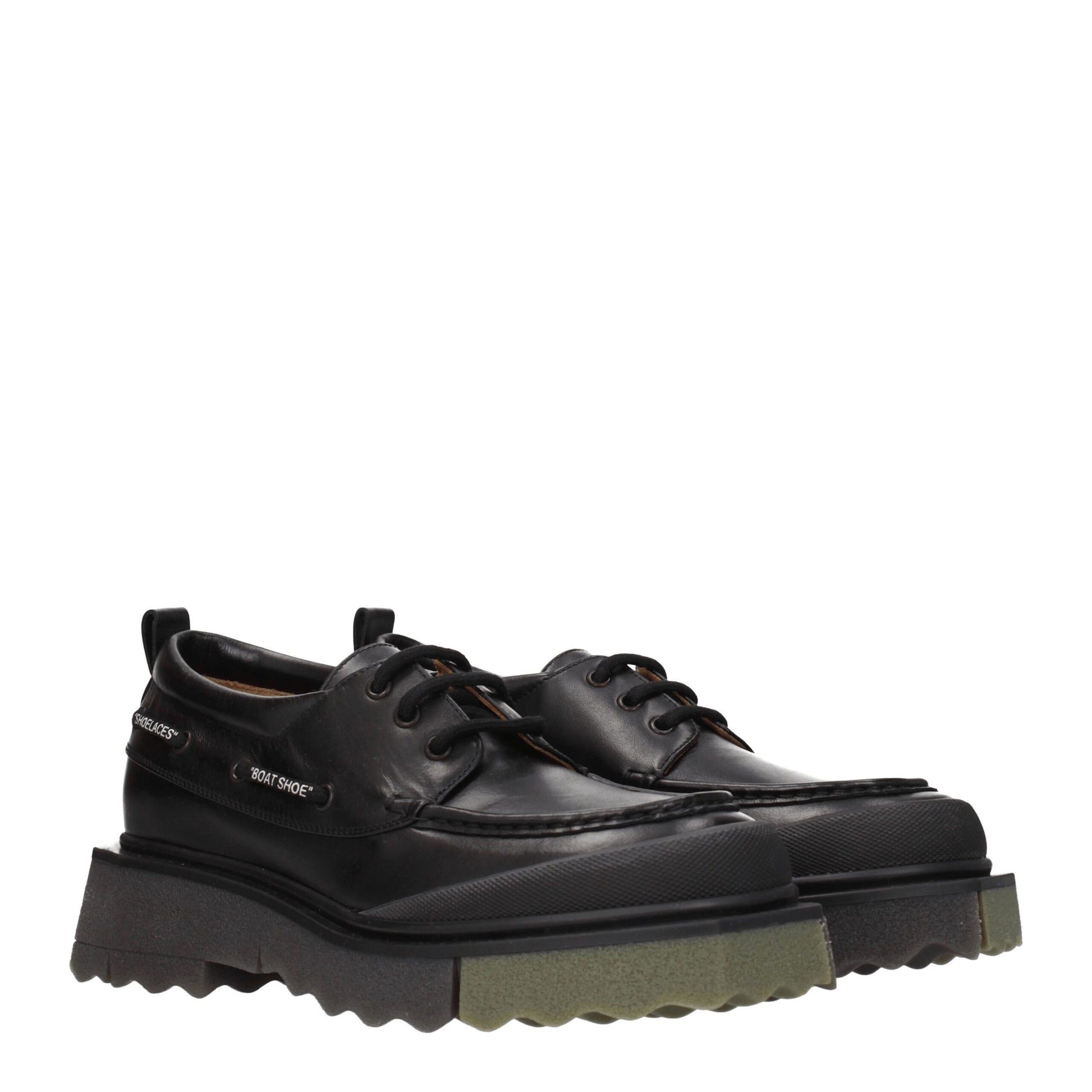 Mocassins à enfiler en cuir noir Off-White