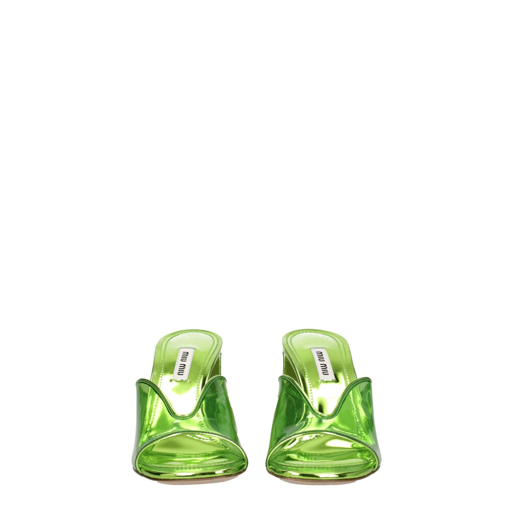 Plateformes en plexiglas vert Miu Miu