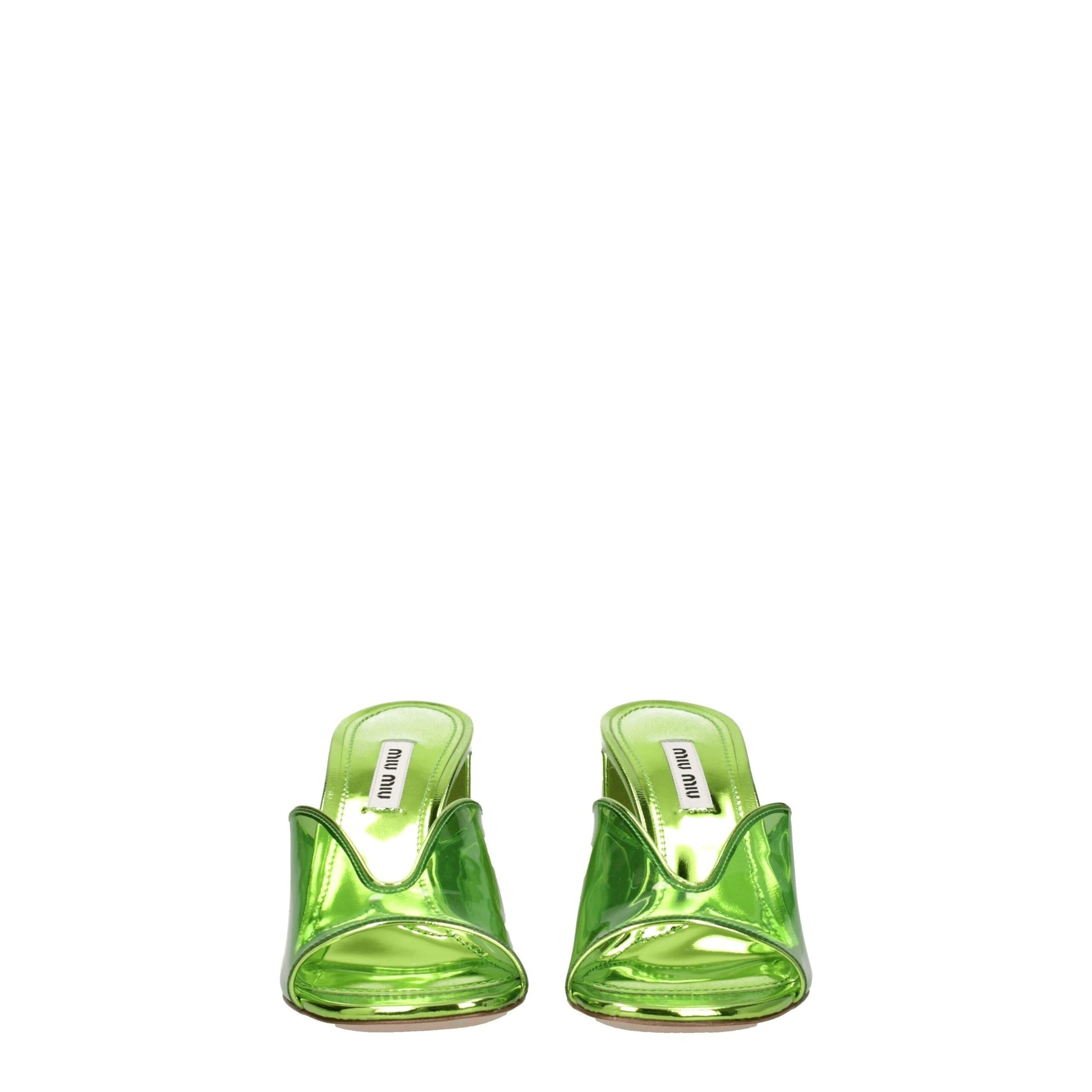 Plateformes en plexiglas vert Miu Miu
