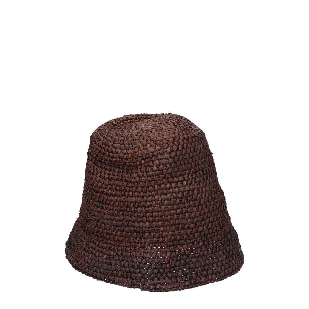 Chapeaux bobs en raphia marron Jacquemus
