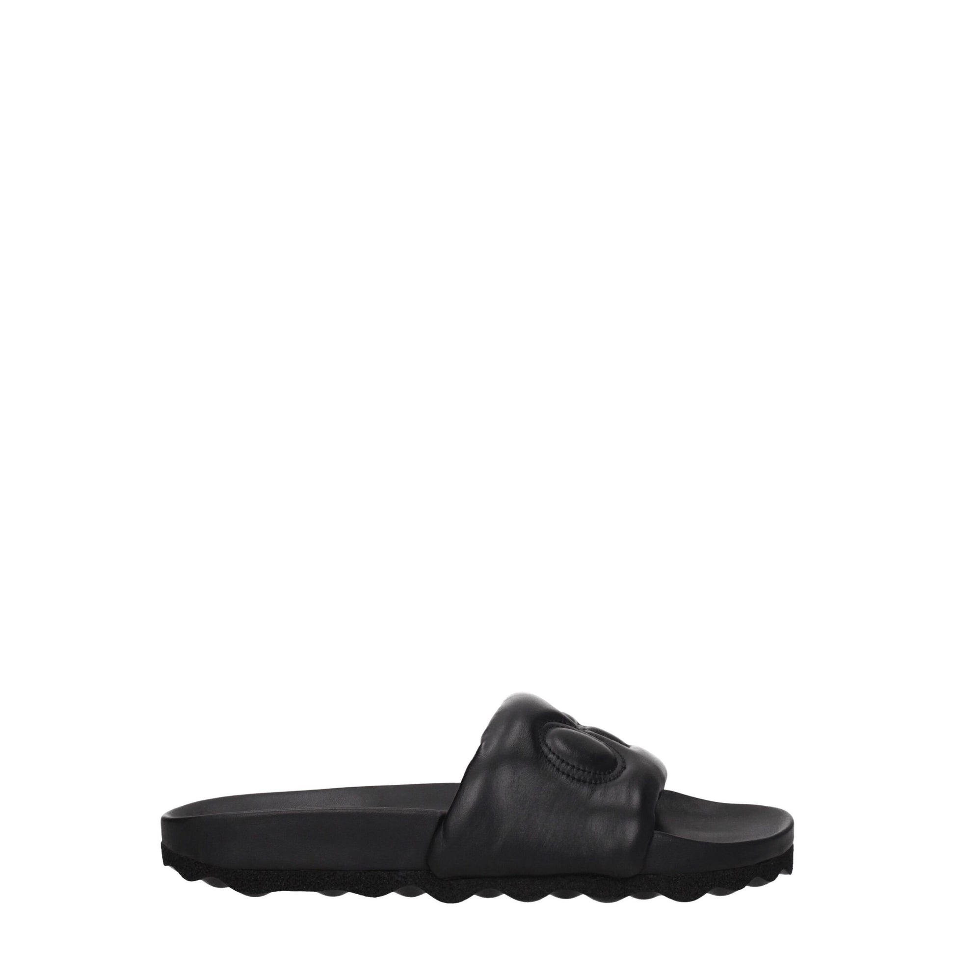 Sandales chaussons en cuir noir Off-White
