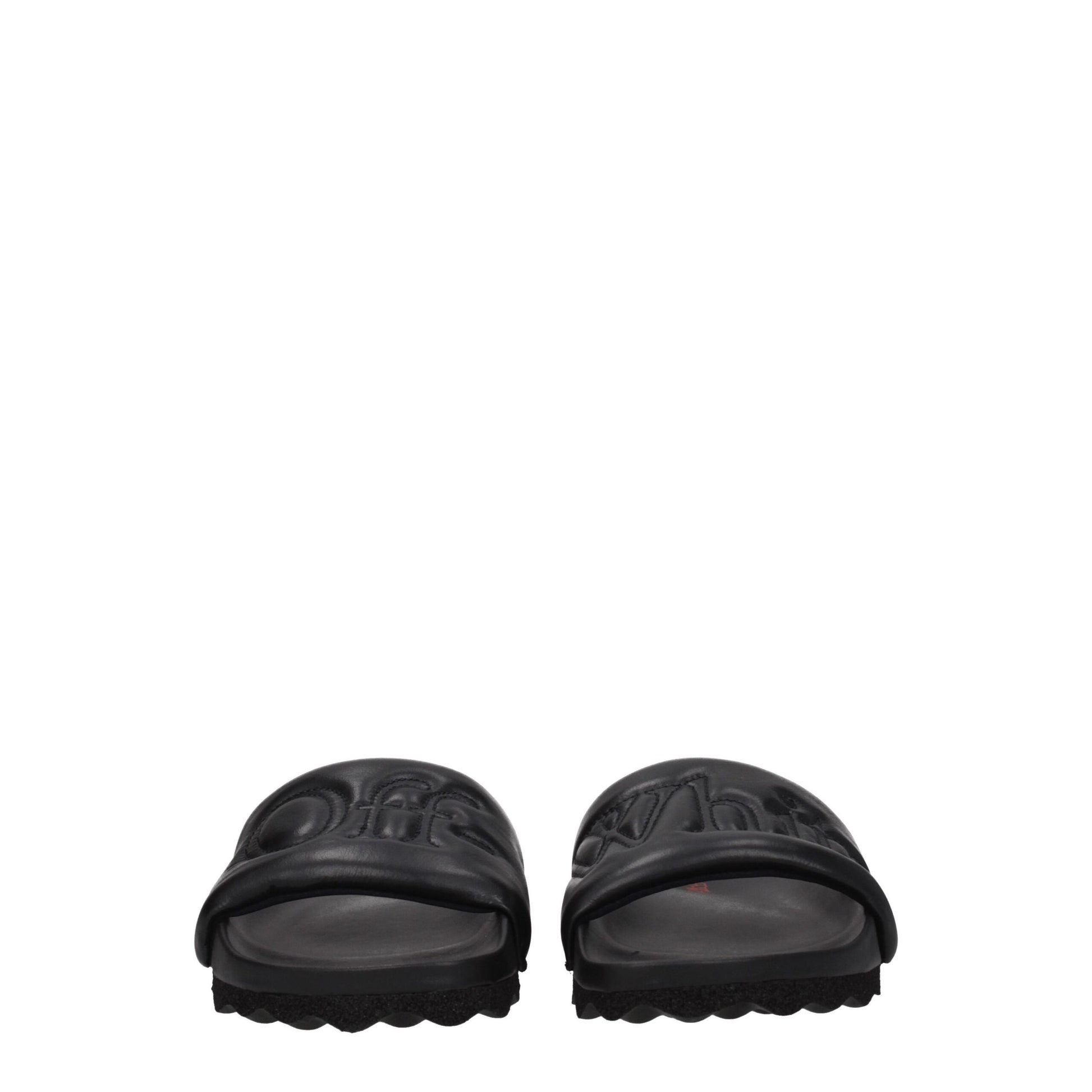 Sandales chaussons en cuir noir Off-White