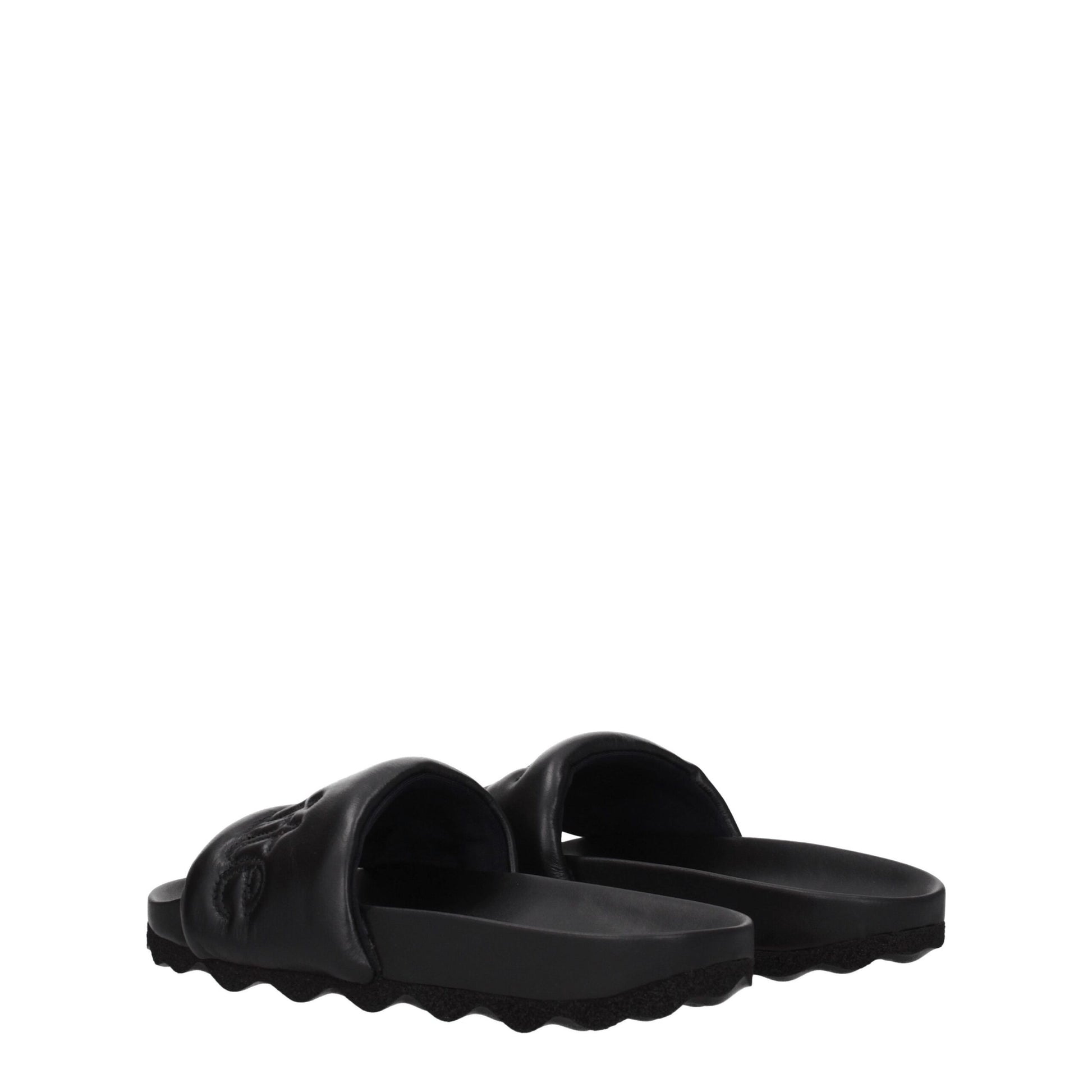 Sandales chaussons en cuir noir Off-White