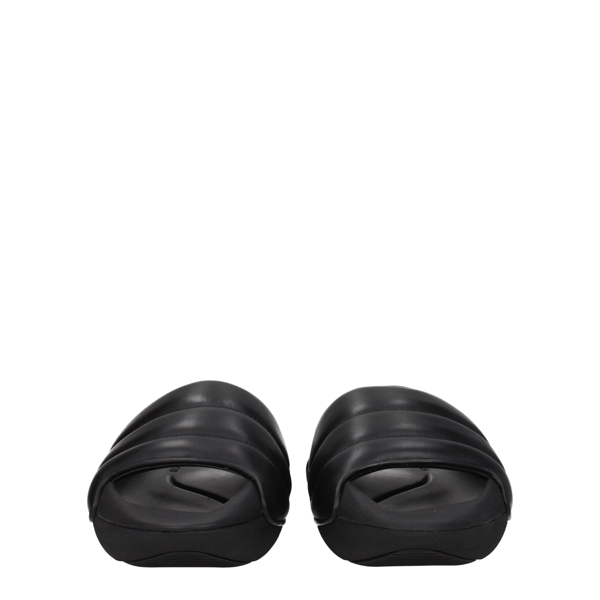 Sandales chaussons en cuir noir Balmain