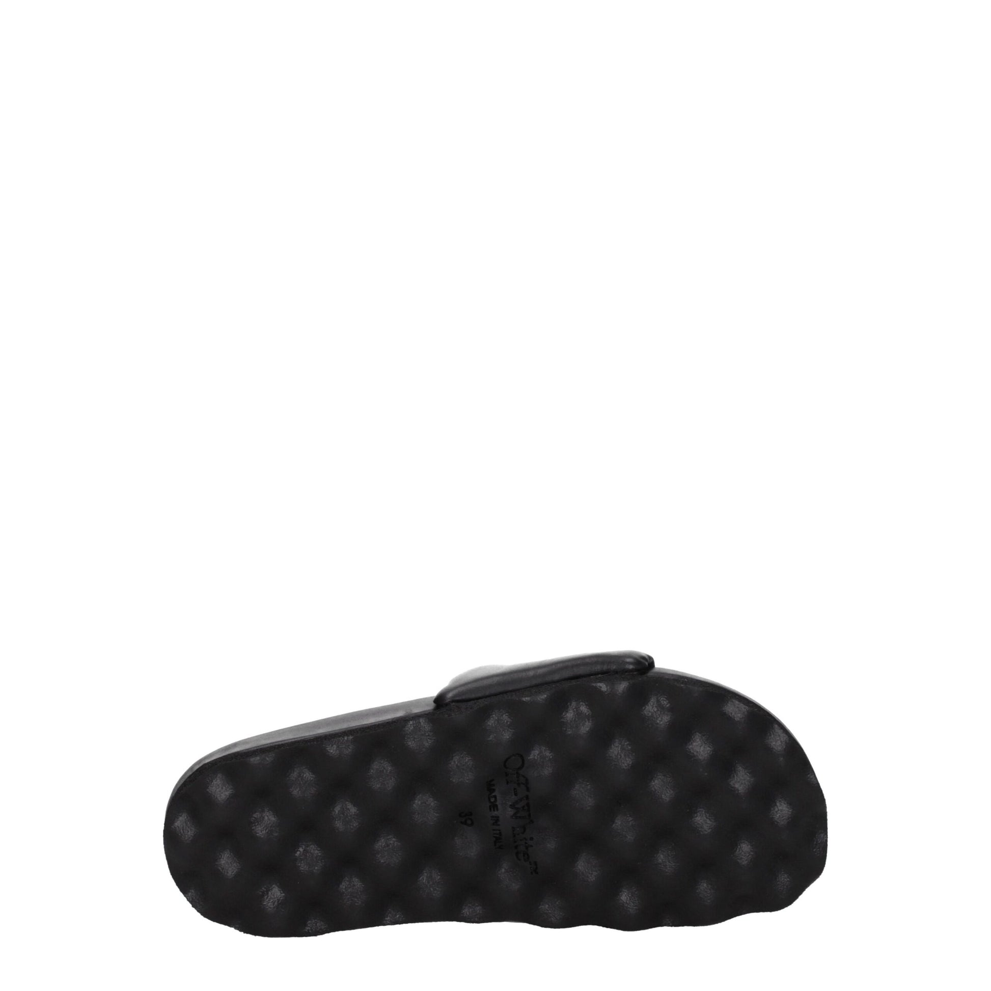 Sandales chaussons en cuir noir Off-White